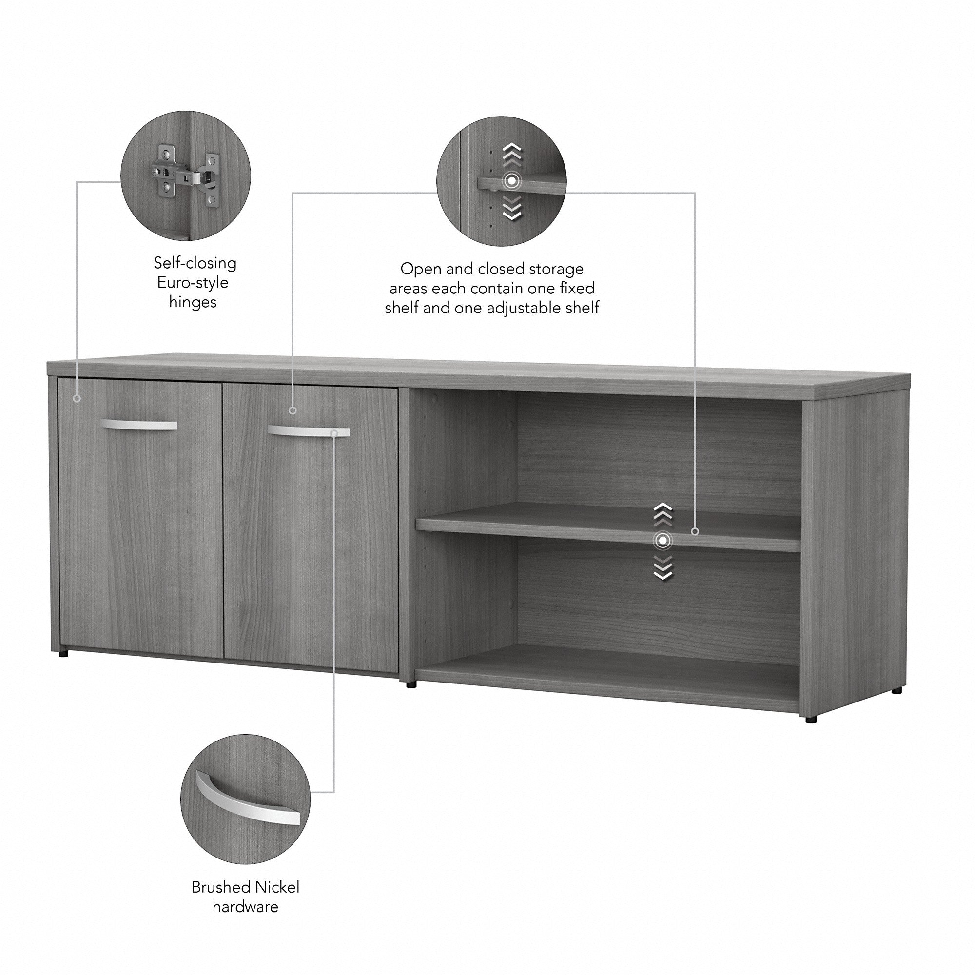 Bush Business Furniture Studio C Low Storage Cabinet with Doors and Shelves