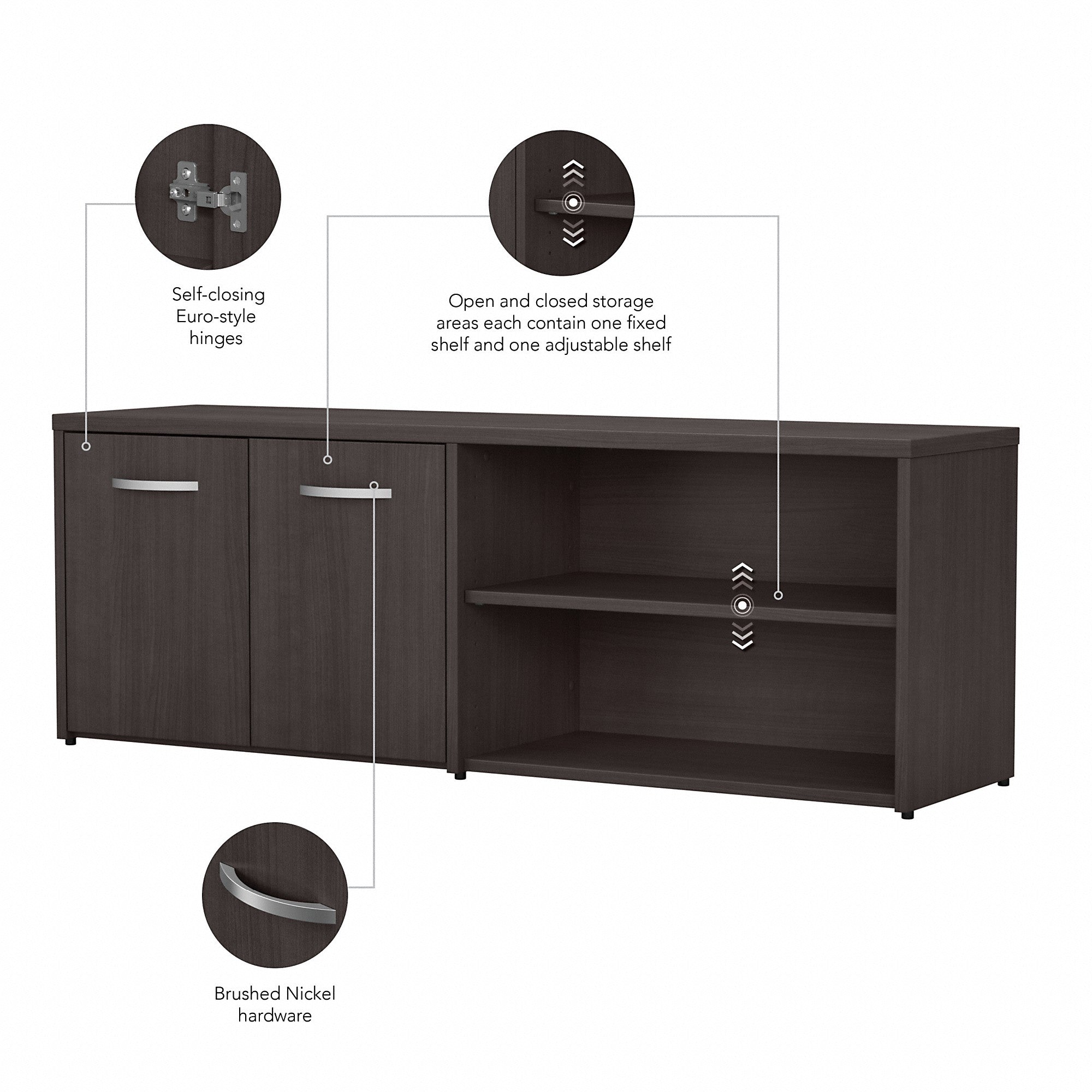 Bush Business Furniture Studio C Low Storage Cabinet with Doors and Shelves