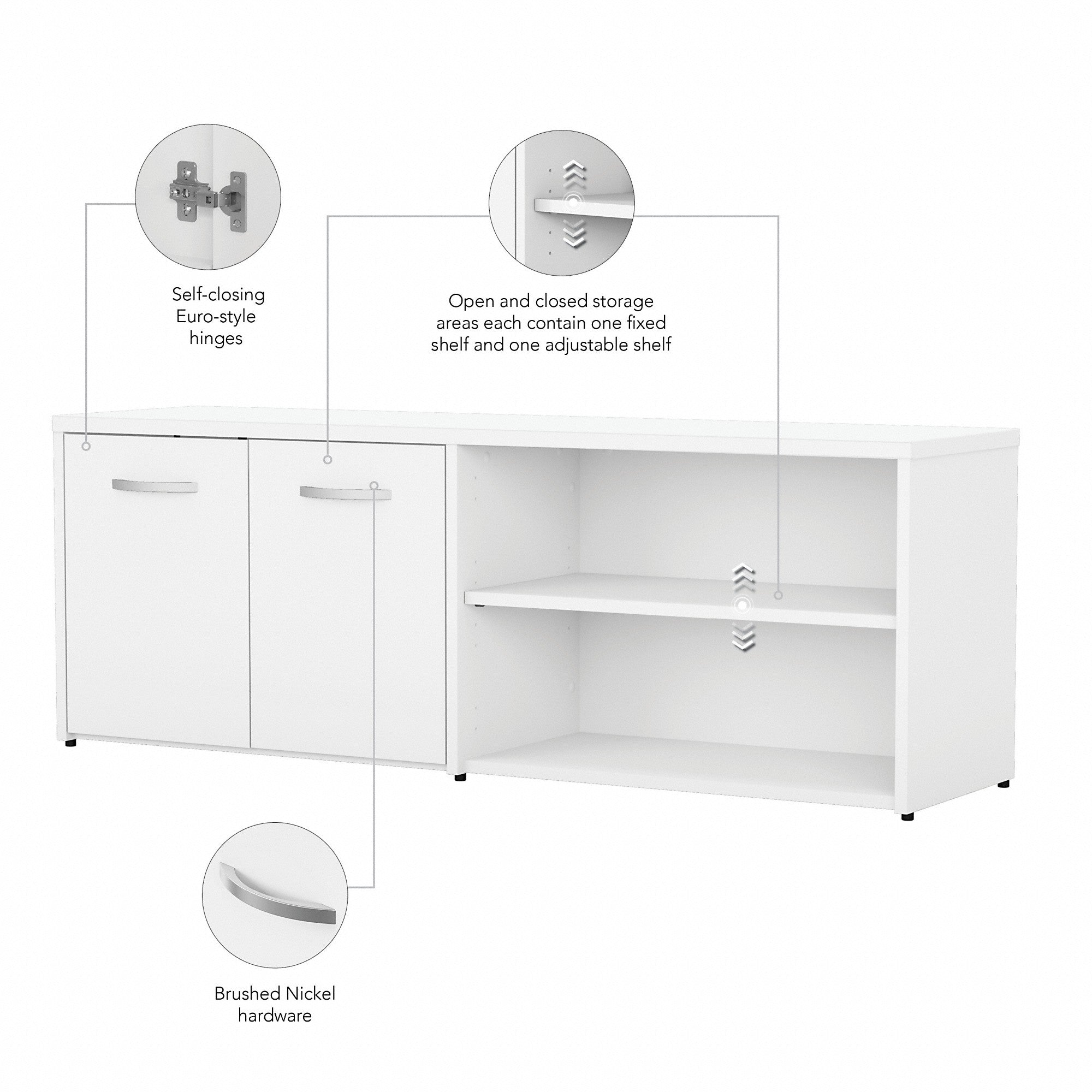 Bush Business Furniture Studio C Low Storage Cabinet with Doors and Shelves