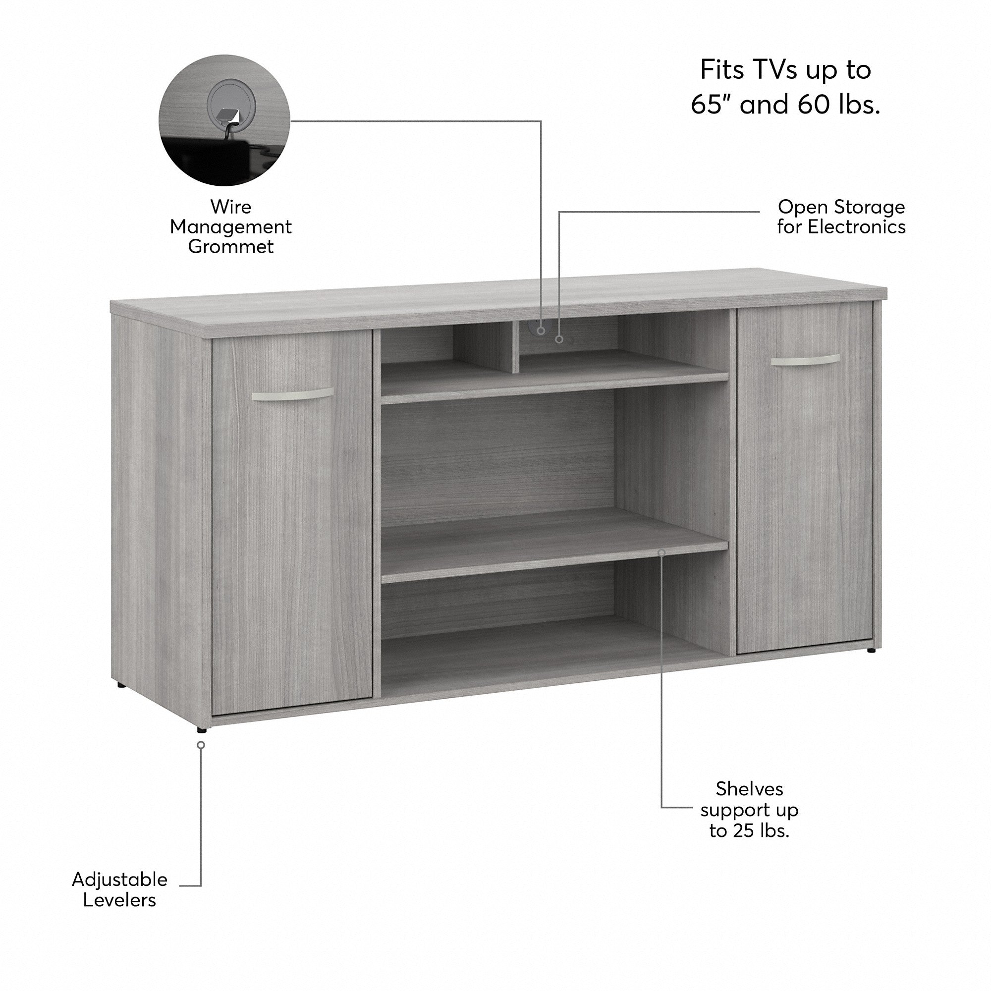 Bush Business Furniture Studio C 60W Office Storage Cabinet with Doors and Shelves