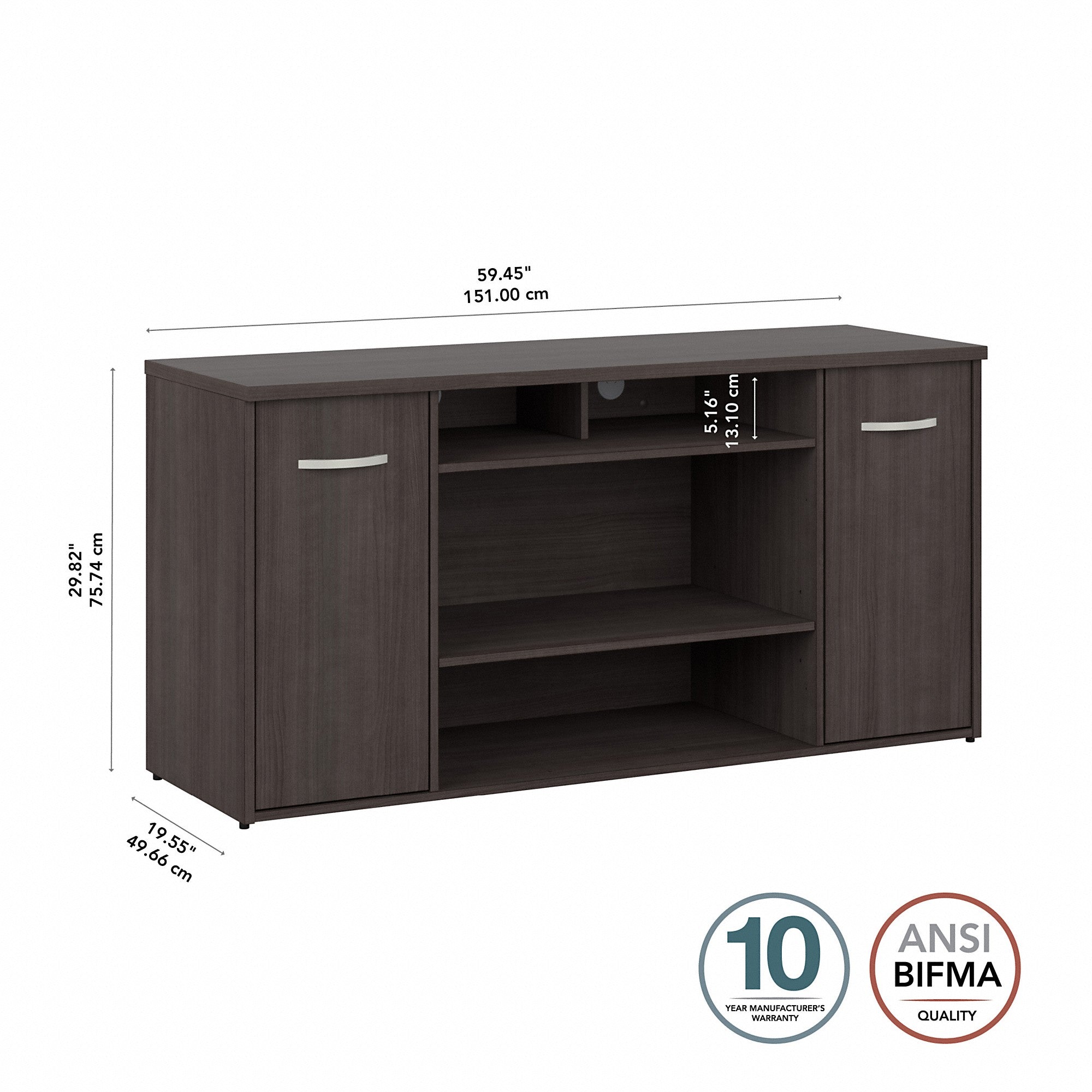 Bush Business Furniture Studio C 60W Office Storage Cabinet with Doors and Shelves