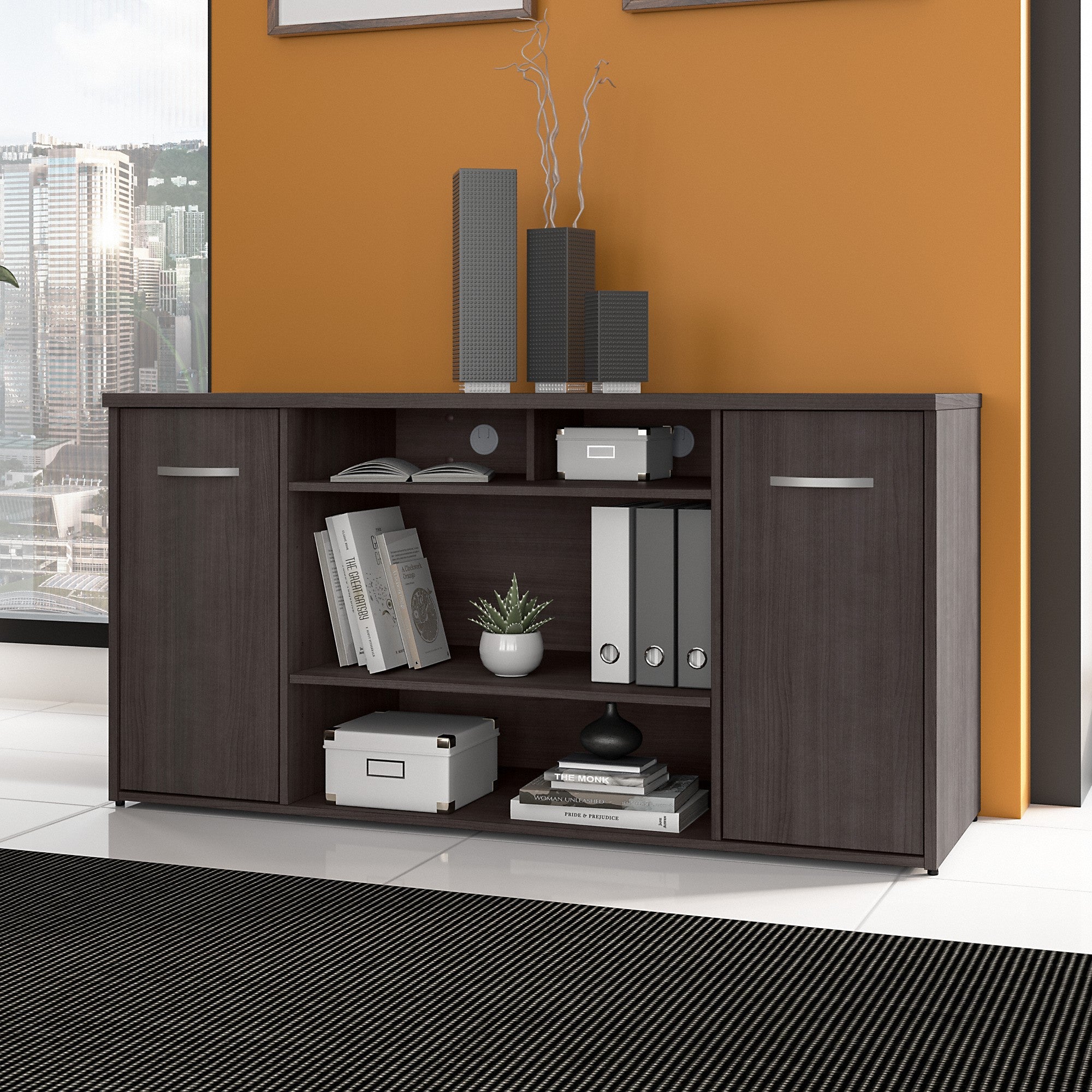 Bush Business Furniture Studio C 60W Office Storage Cabinet with Doors and Shelves