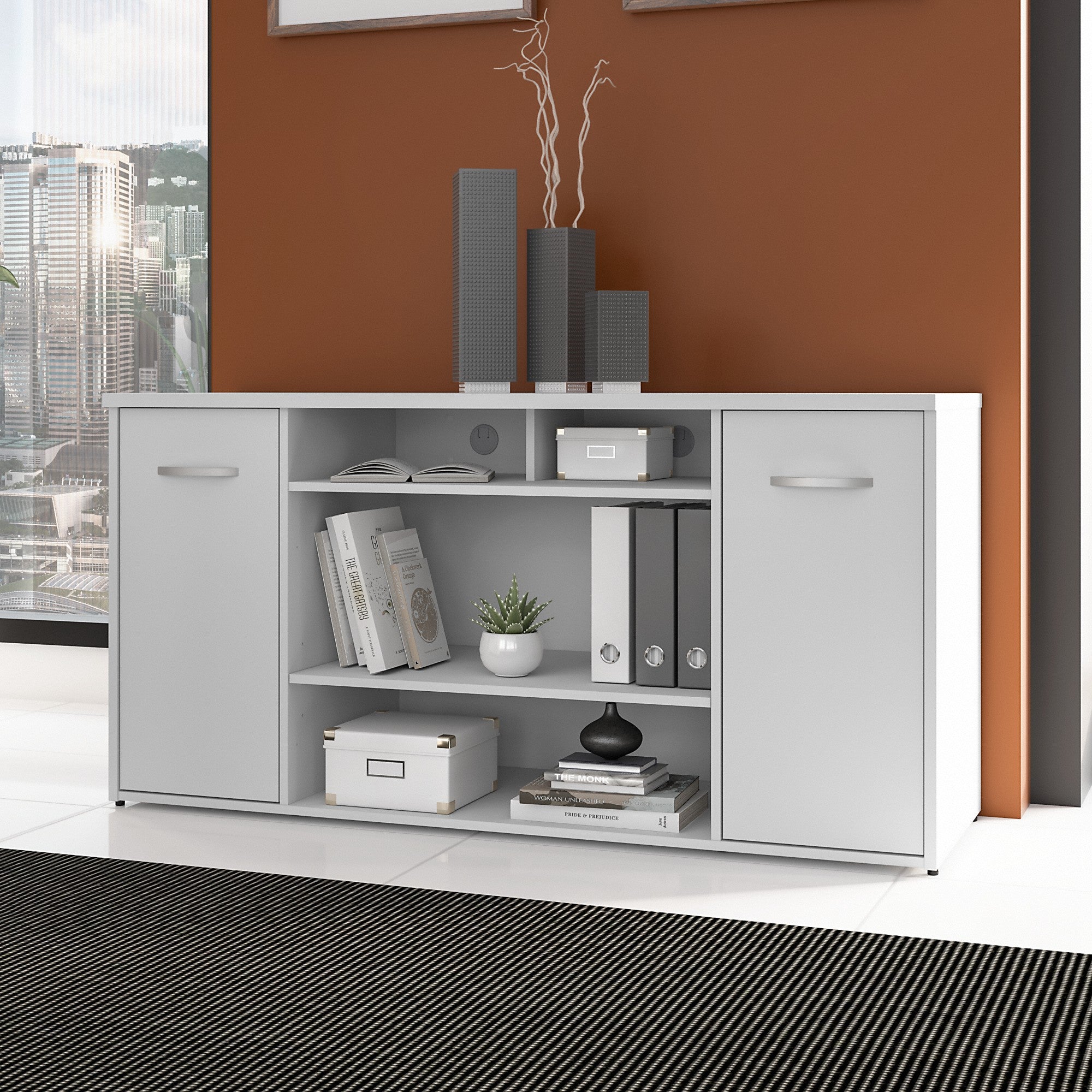 Bush Business Furniture Studio C 60W Office Storage Cabinet with Doors and Shelves