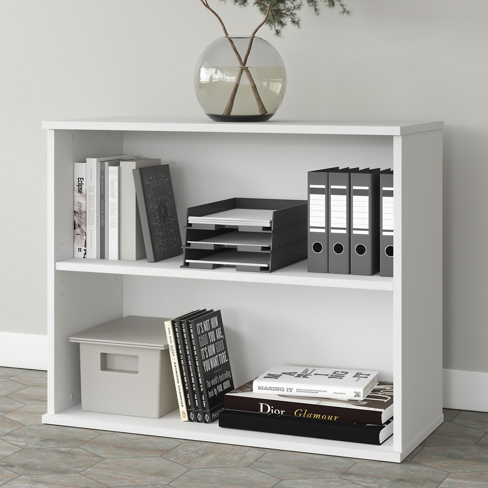 Bush Business Furniture Studio A Small 2 Shelf Bookcase