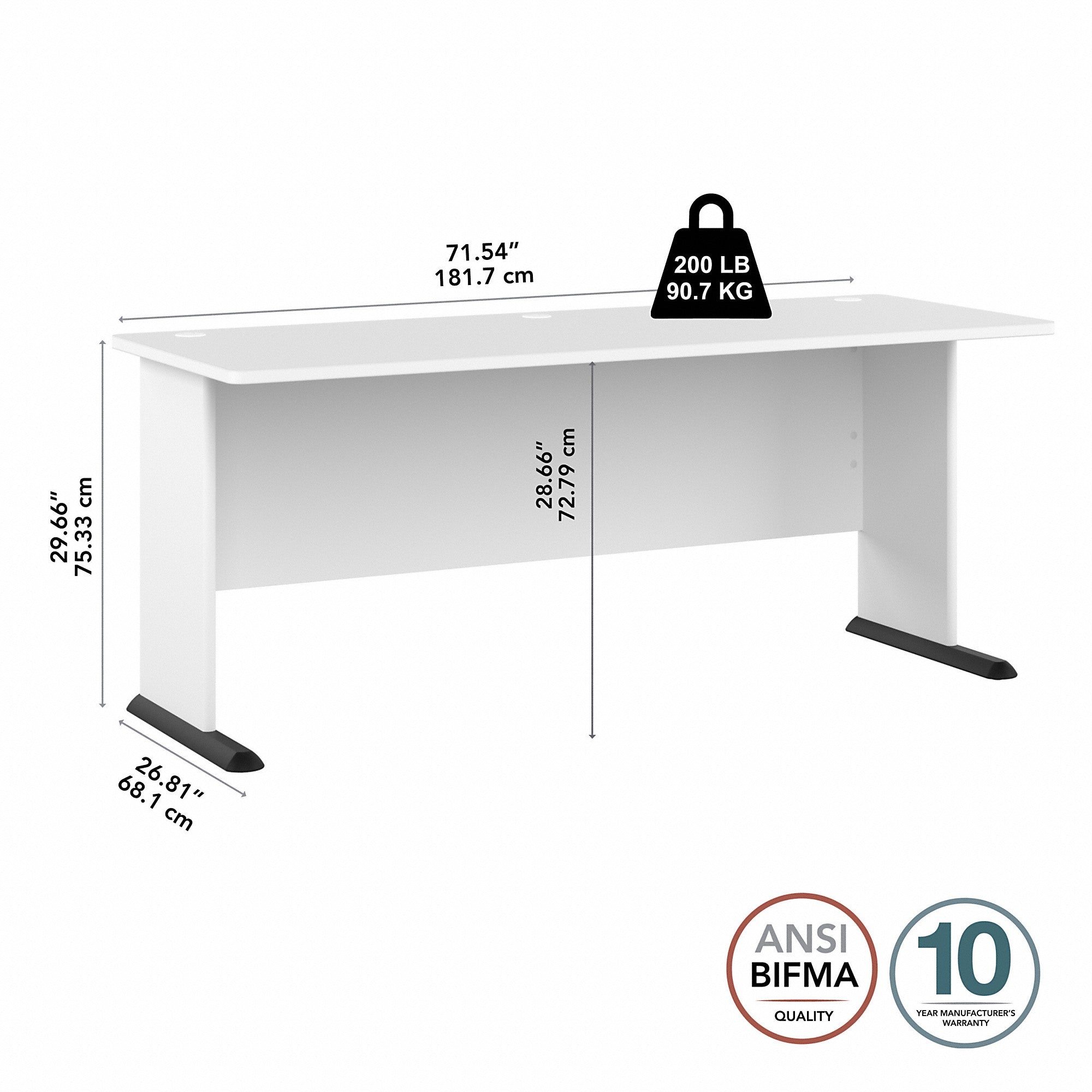 Bush Business Furniture Studio A 72W Computer Desk