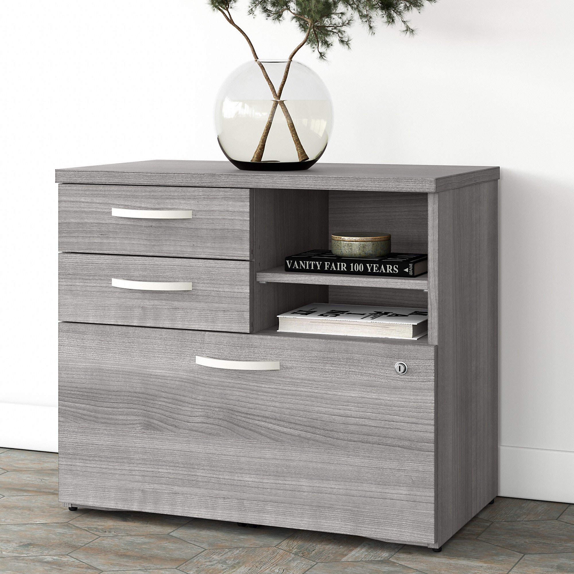 Bush Business Furniture Studio A Office Storage Cabinet with Drawers and Shelves