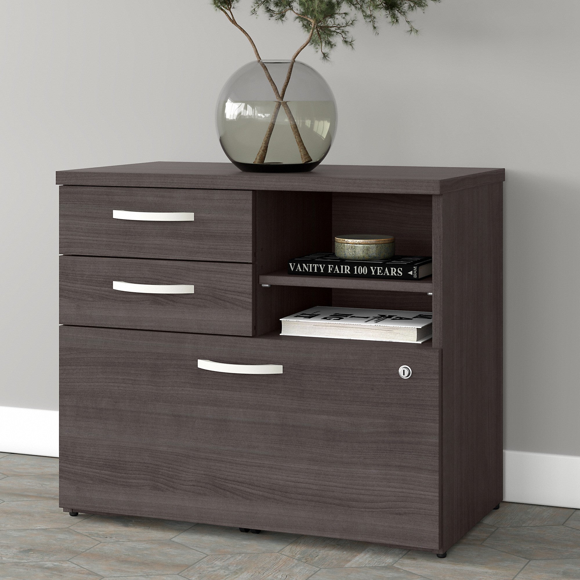 Bush Business Furniture Studio A Office Storage Cabinet with Drawers and Shelves