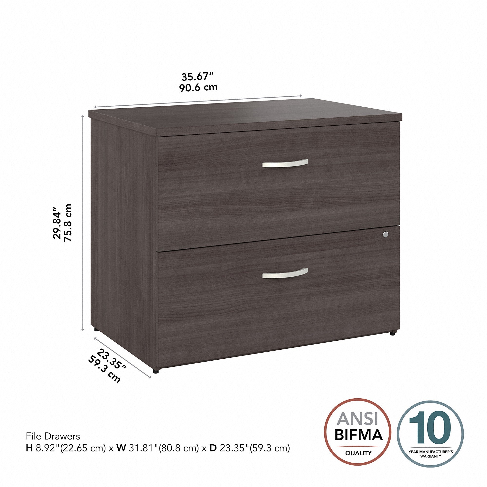 Bush Business Furniture Studio A 2 Drawer Lateral File Cabinet - Assembled