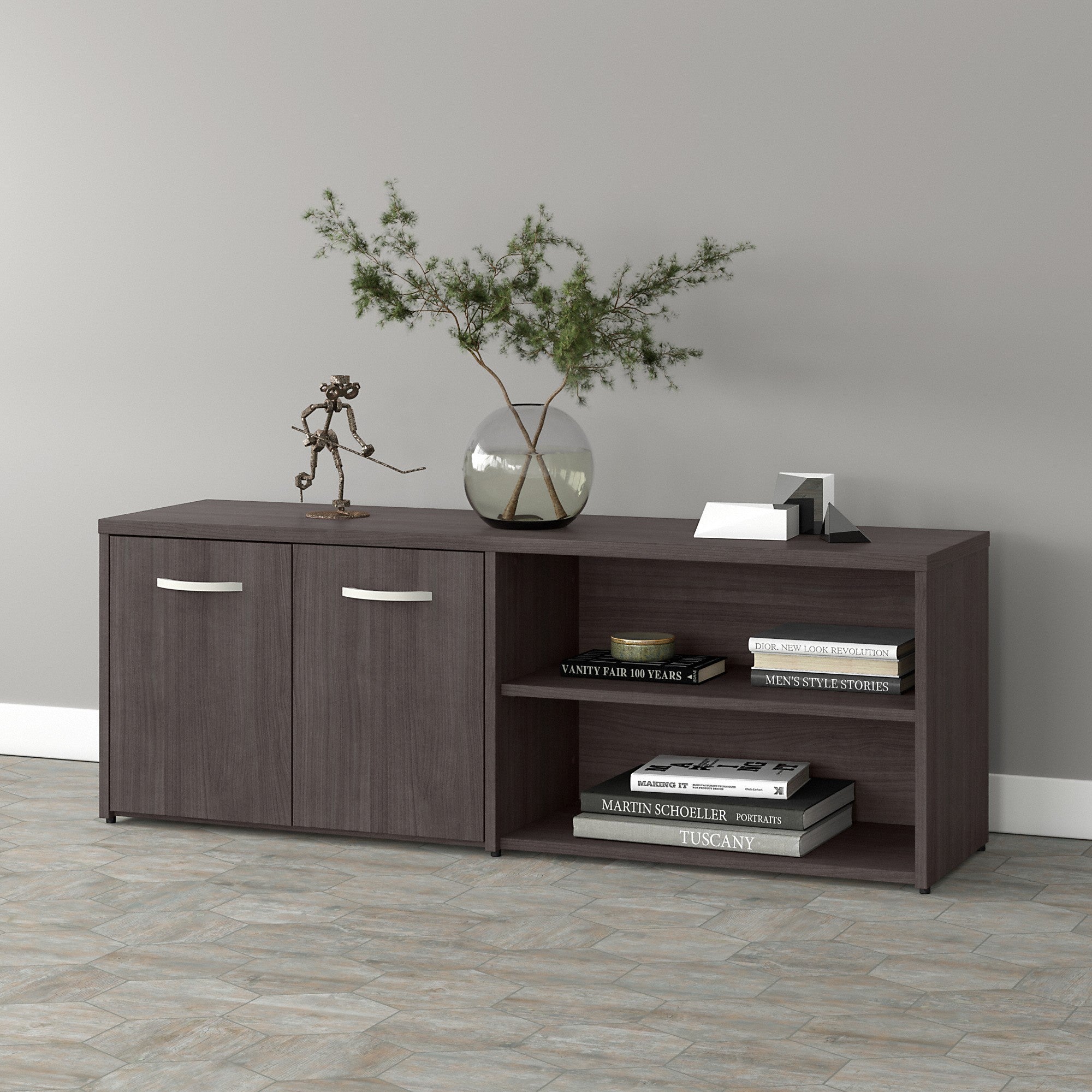 Bush Business Furniture Studio A Low Storage Cabinet with Doors and Shelves