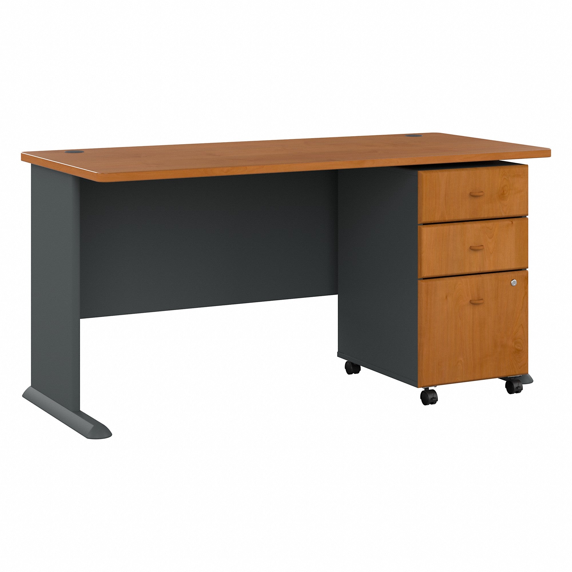 Bush Business Furniture Series A 60W Desk with Mobile File Cabinet