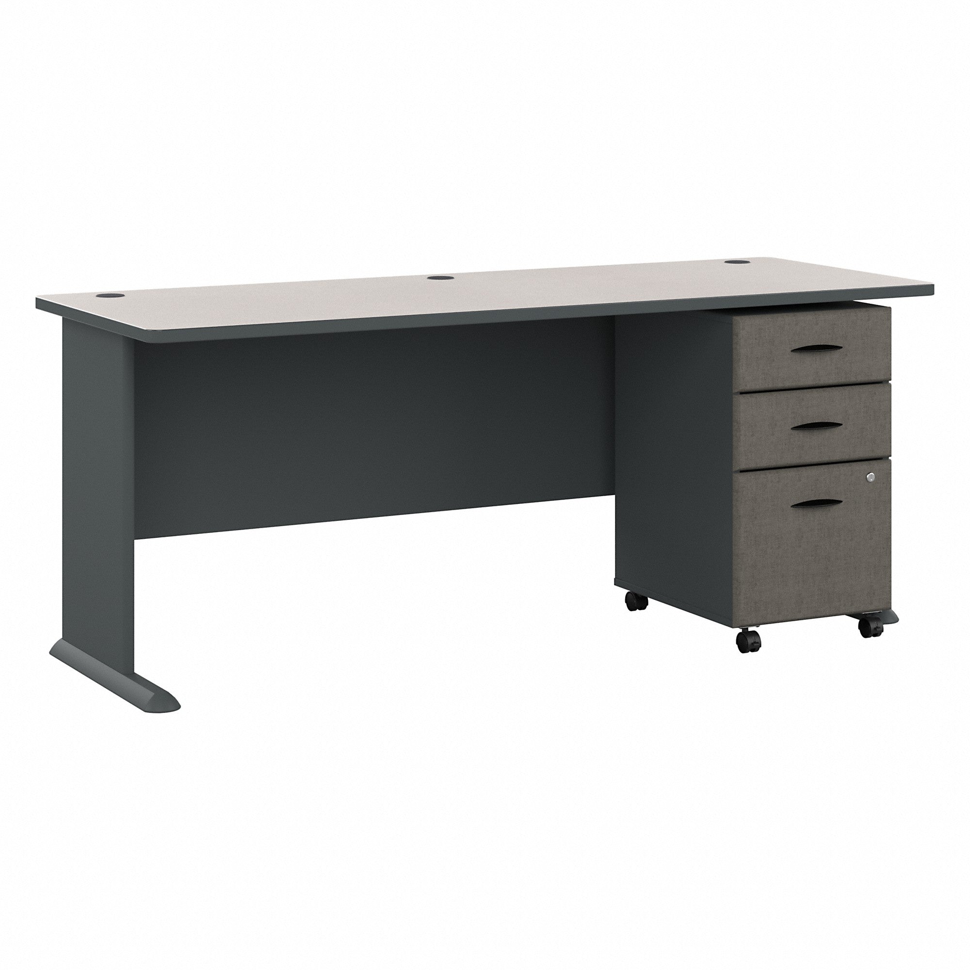 Bush Business Furniture Series A 72W Desk with Mobile File Cabinet