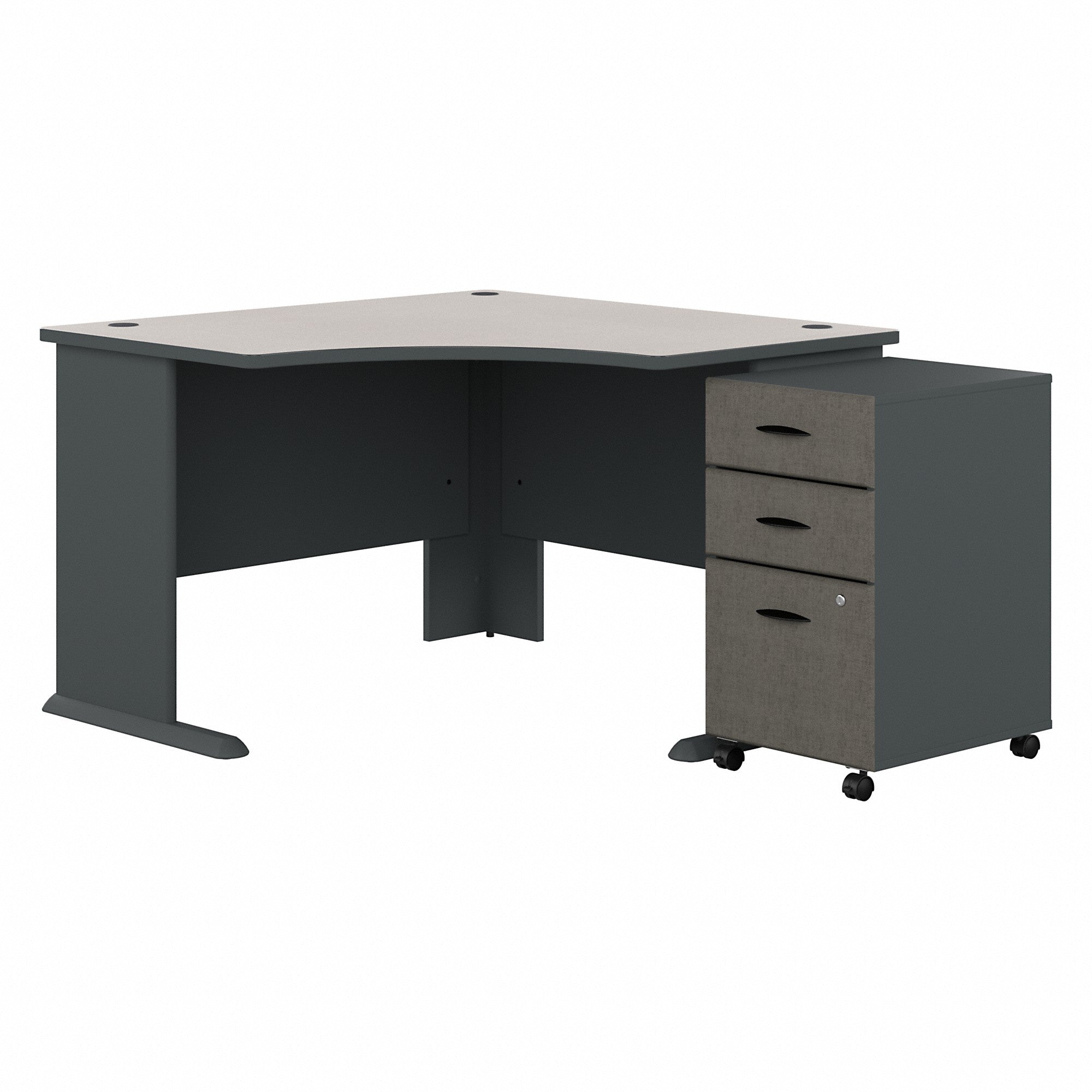 Bush Business Furniture Series A 48W Corner Desk with Mobile File Cabinet