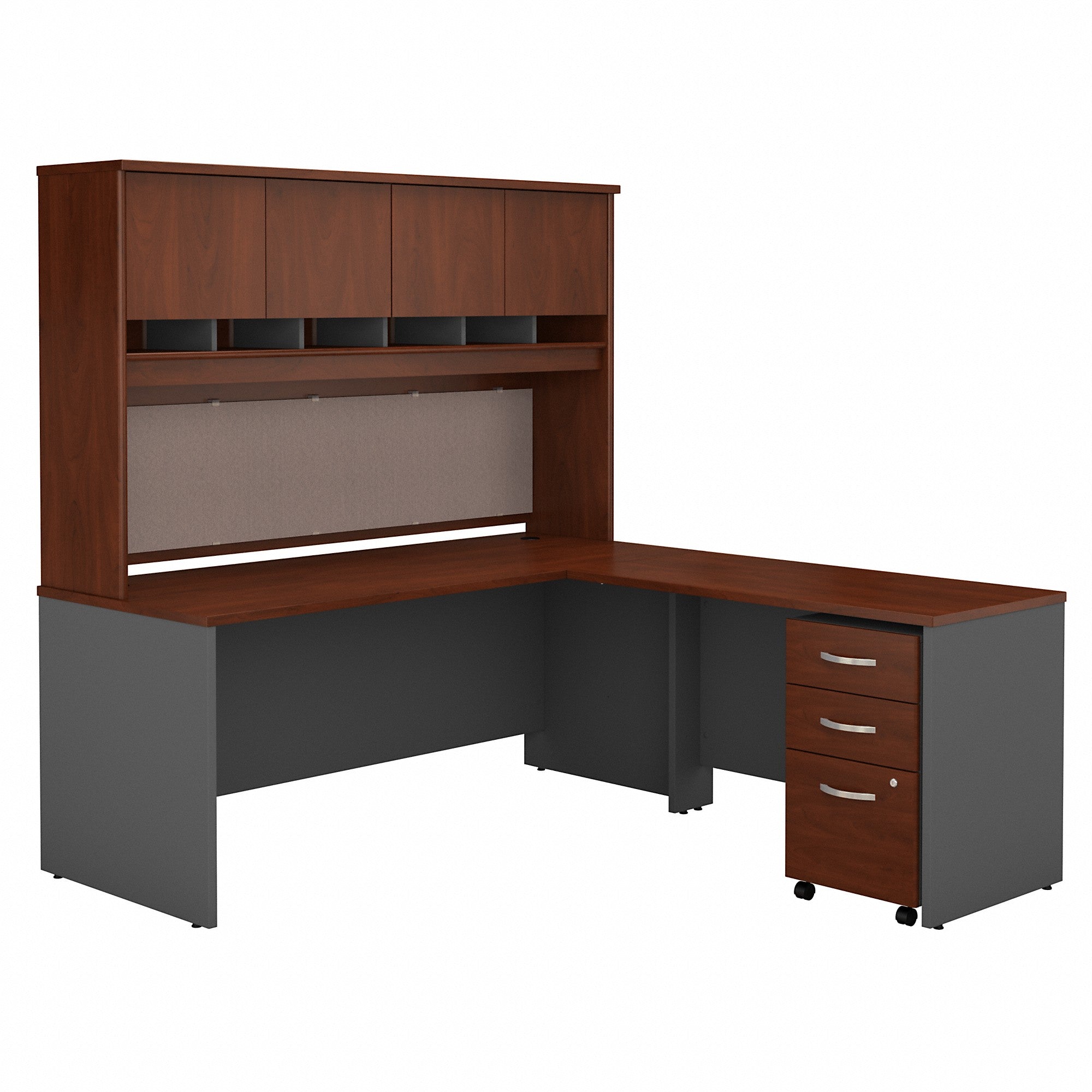 Bush Business Furniture Series C 72W L Shaped Desk with Hutch and Mobile File Cabinet