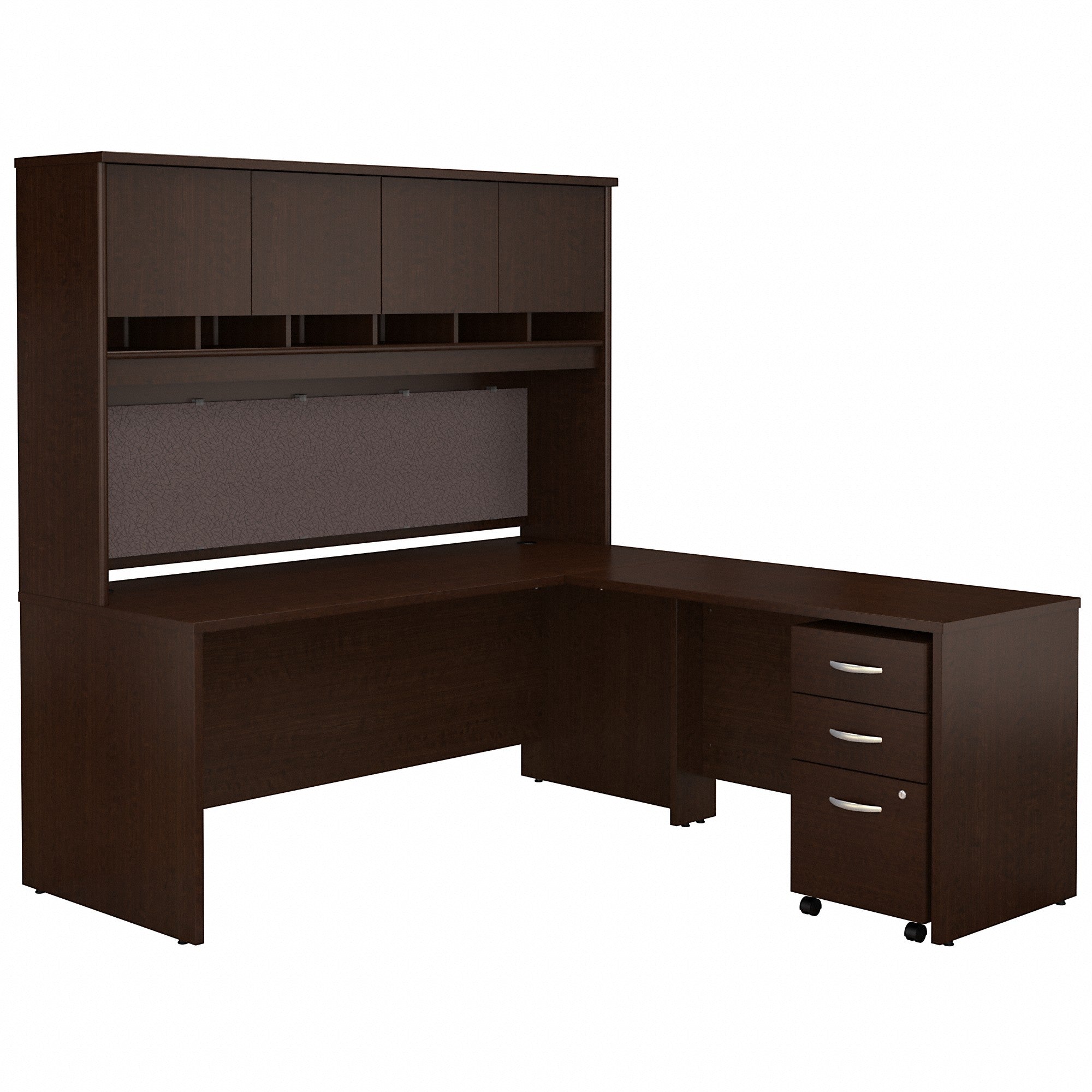 Bush Business Furniture Series C 72W L Shaped Desk with Hutch and Mobile File Cabinet