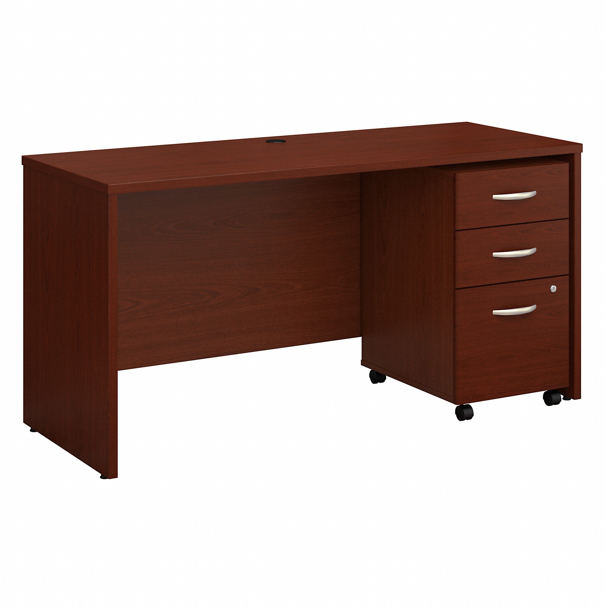 Bush Business Furniture Series C 60W x 24D Office Desk with Mobile File Cabinet