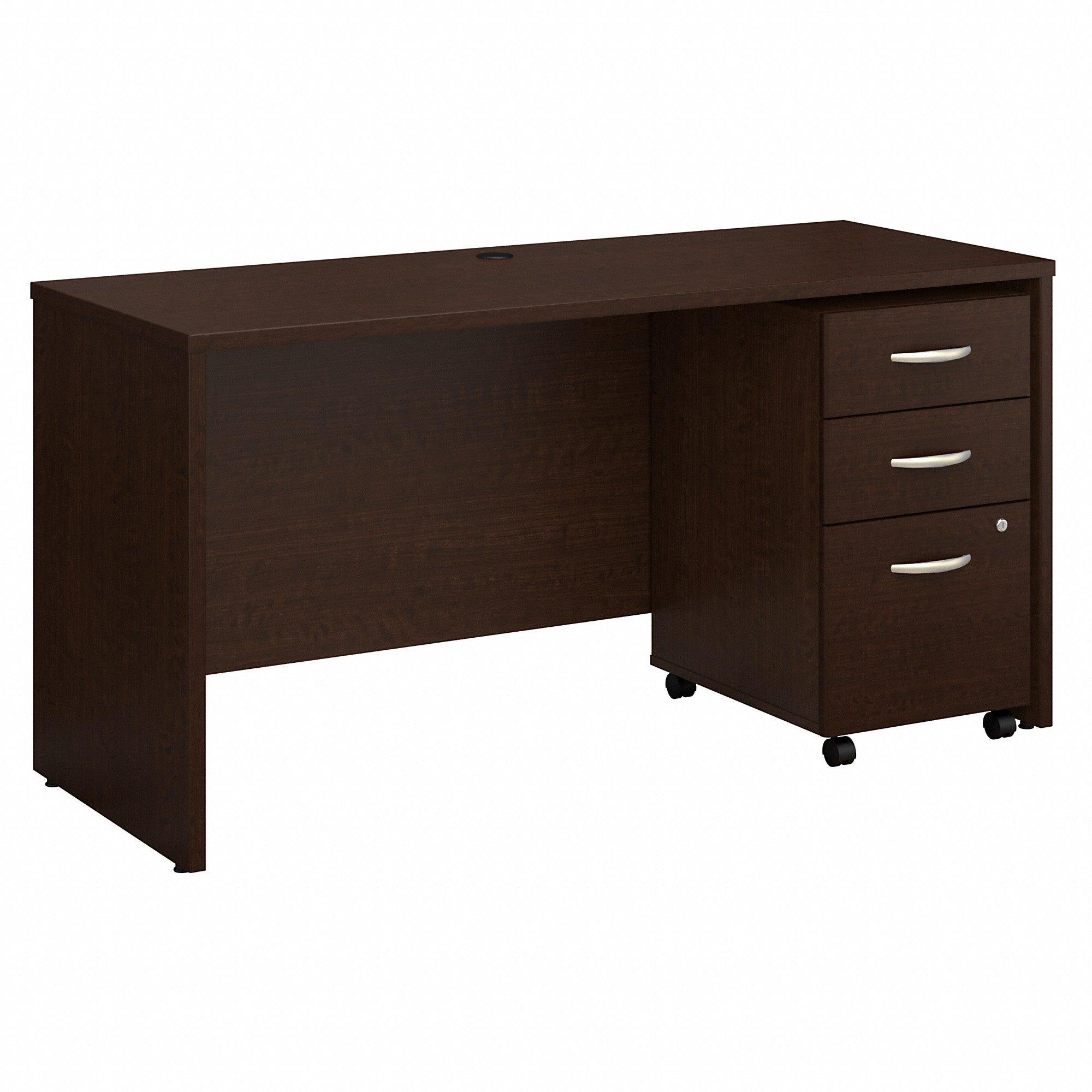 Bush Business Furniture Series C 60W x 24D Office Desk with Mobile File Cabinet