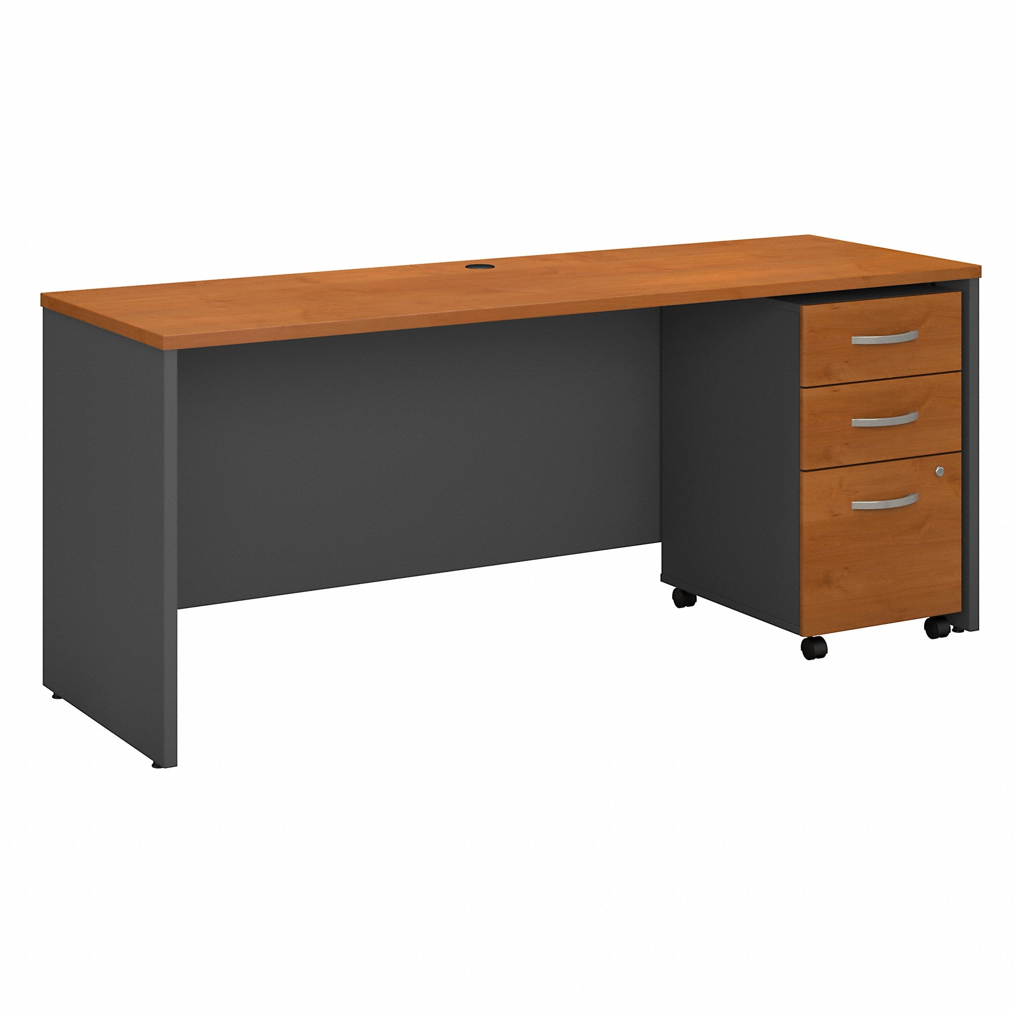 Bush Business Furniture Series C 72W x 24D Office Desk with Mobile File Cabinet