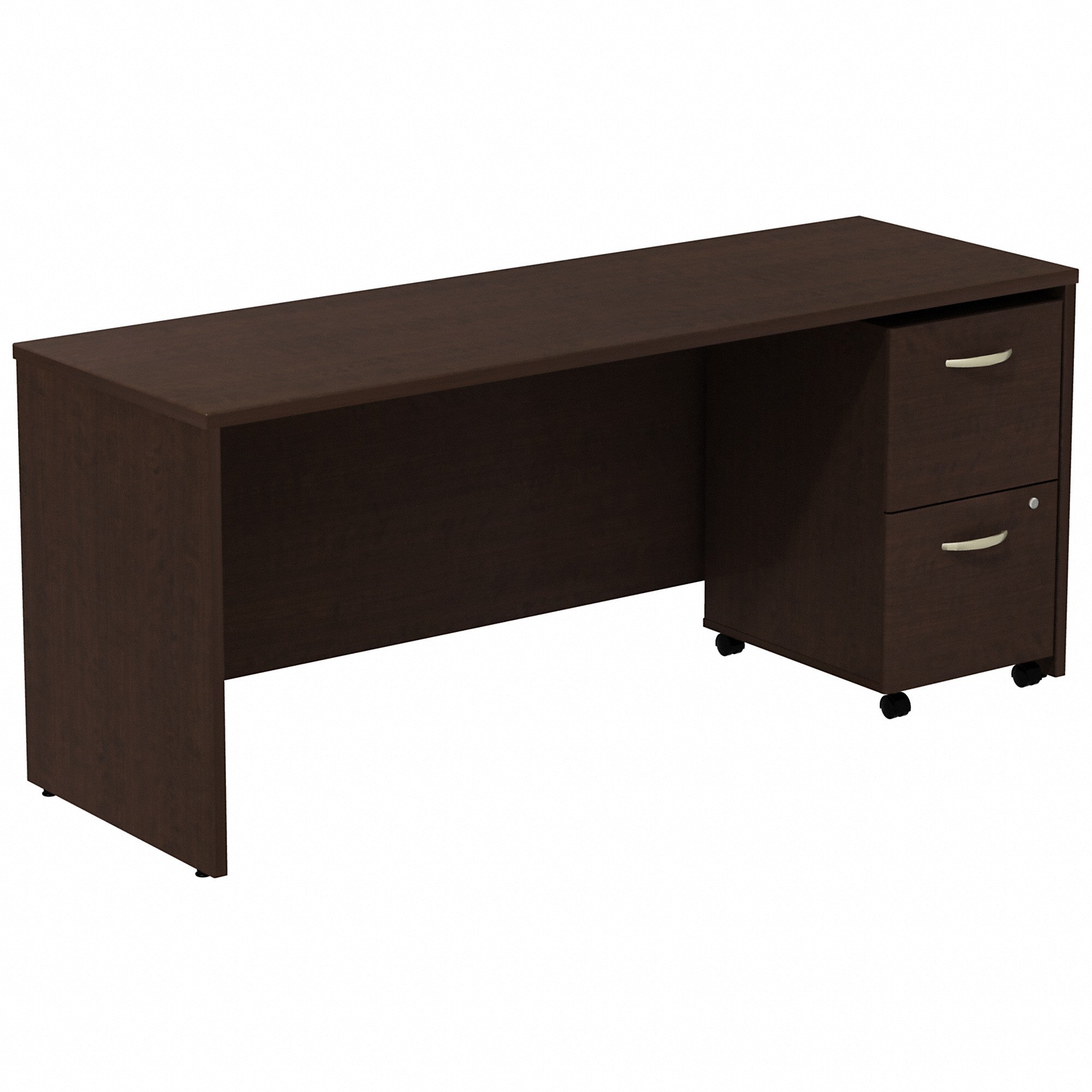 Bush Business Furniture Series C Desk Credenza with 2 Drawer Mobile Pedestal