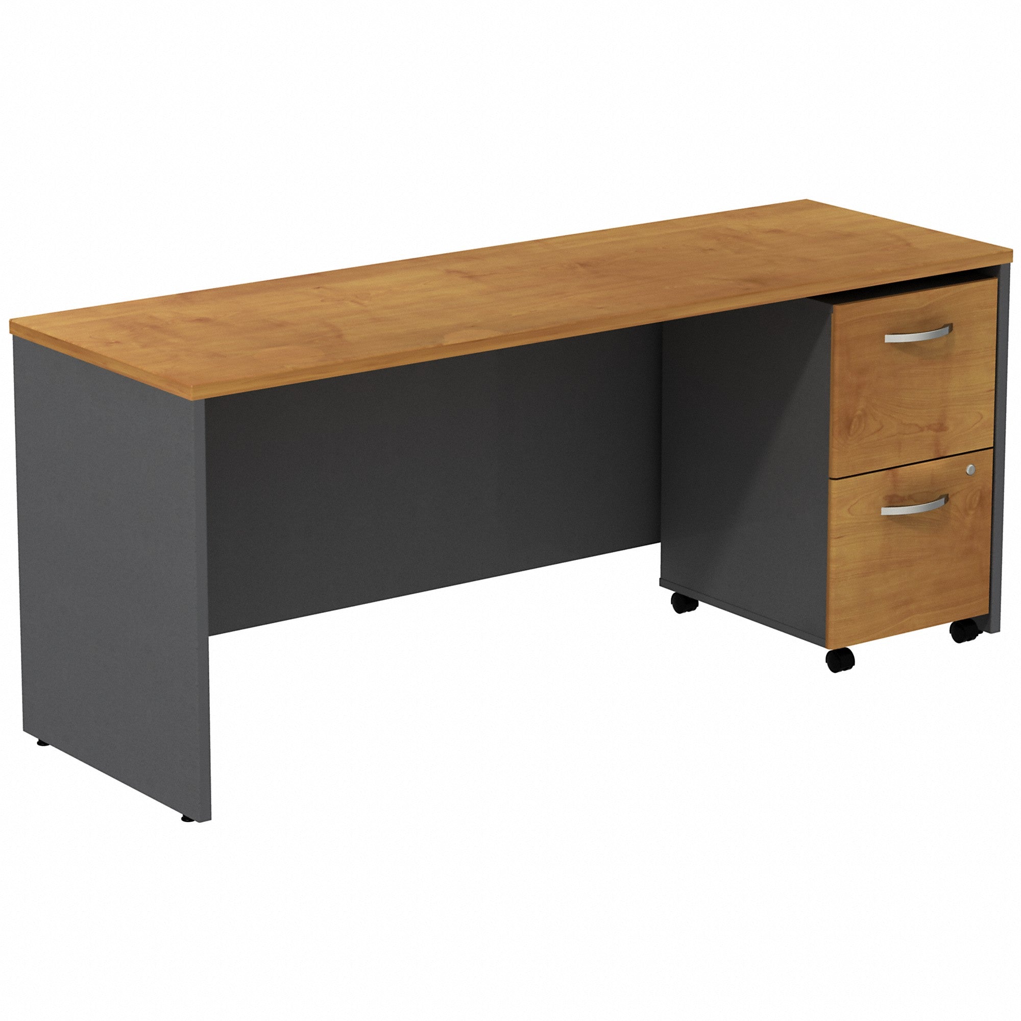 Bush Business Furniture Series C Desk Credenza with 2 Drawer Mobile Pedestal