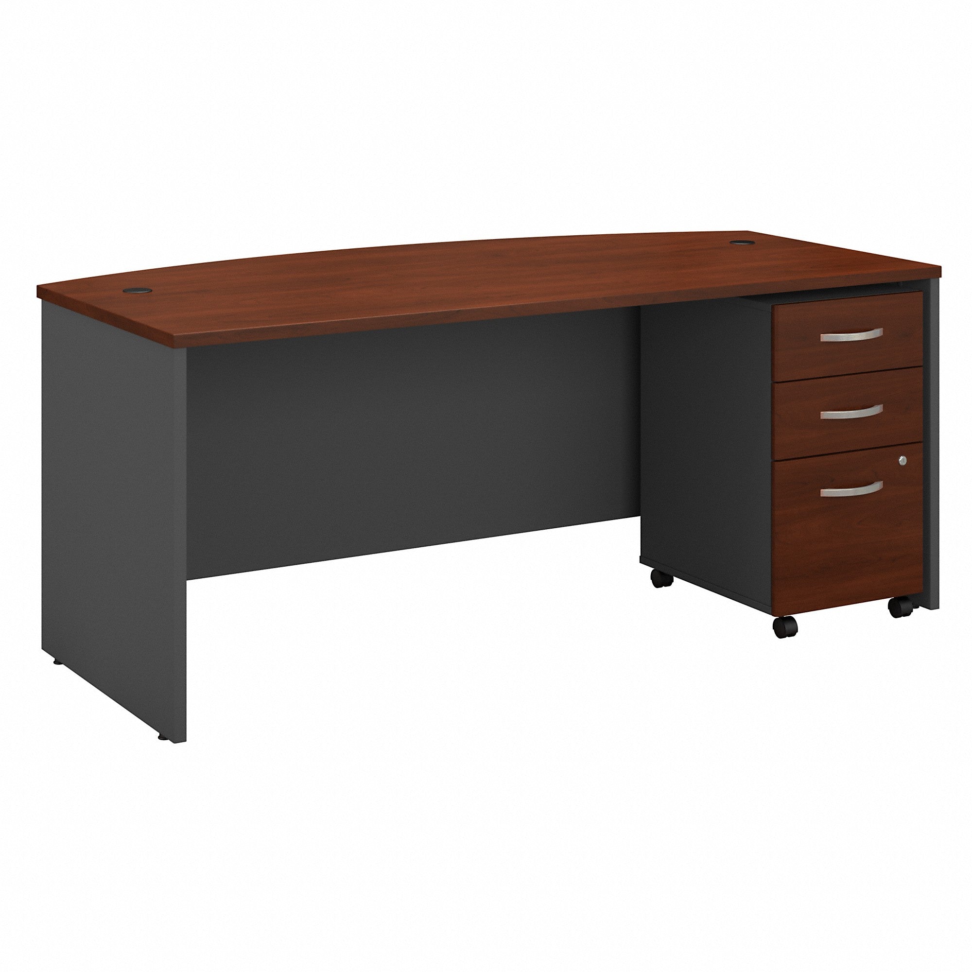 Bush Business Furniture Series C 72W x 36D Bow Front Desk with Mobile File Cabinet