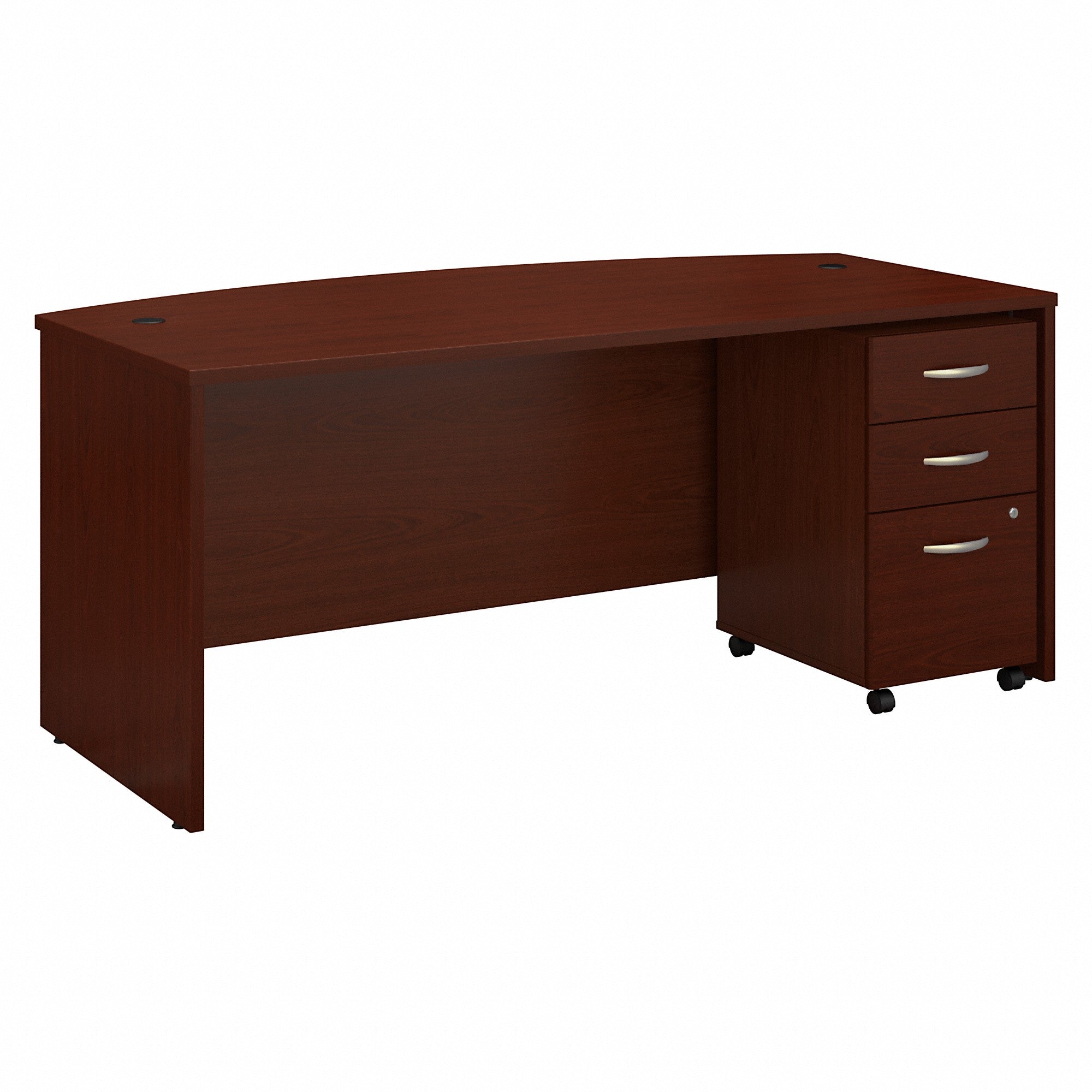 Bush Business Furniture Series C 72W x 36D Bow Front Desk with Mobile File Cabinet