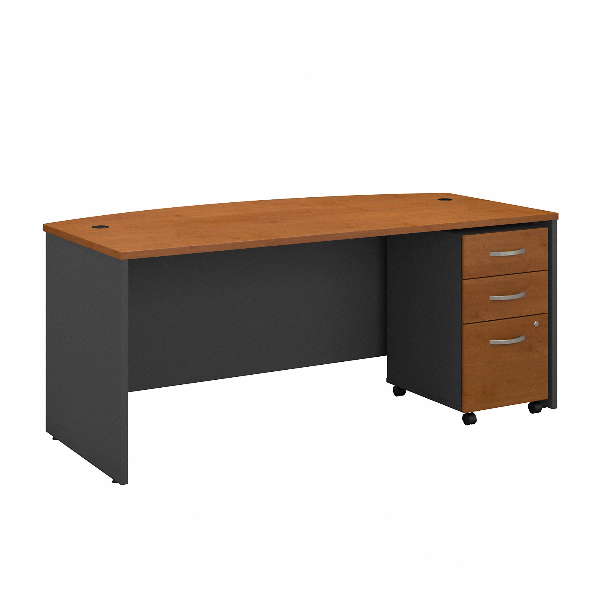 Bush Business Furniture Series C 72W x 36D Bow Front Desk with Mobile File Cabinet