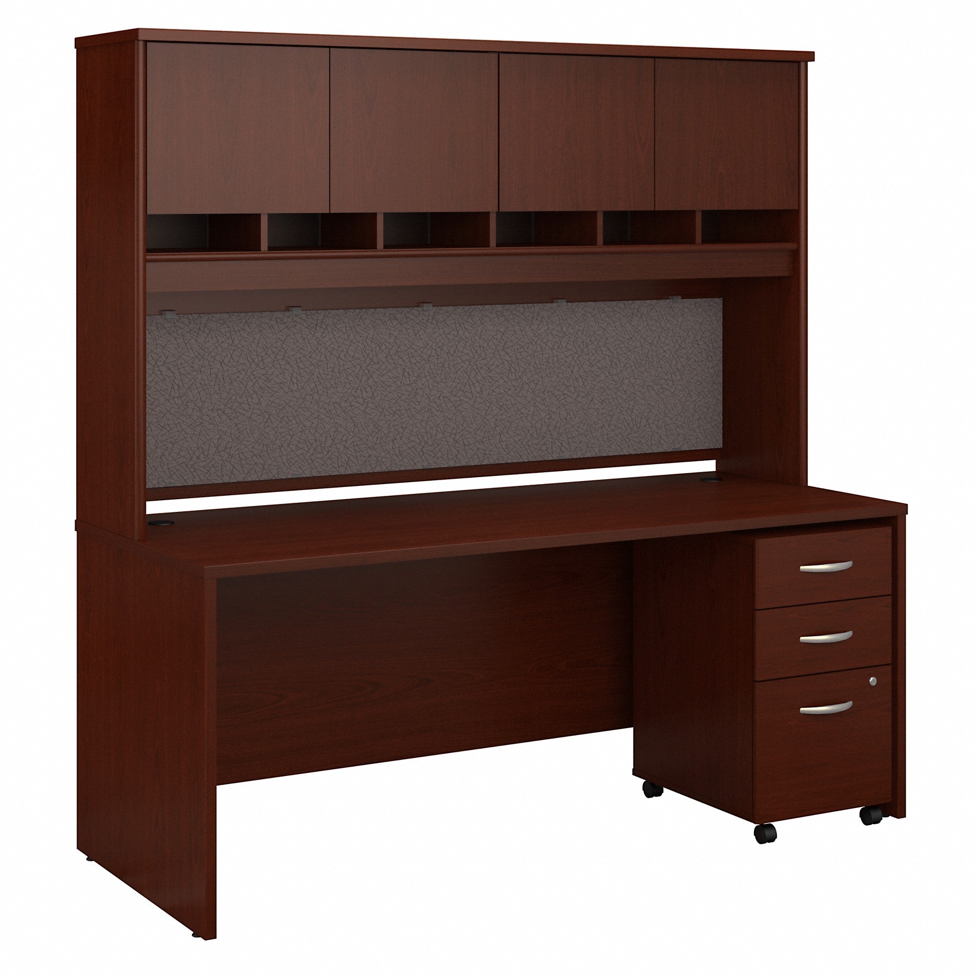 Bush Business Furniture Series C 72W x 30D Office Desk with Hutch and Mobile File Cabinet