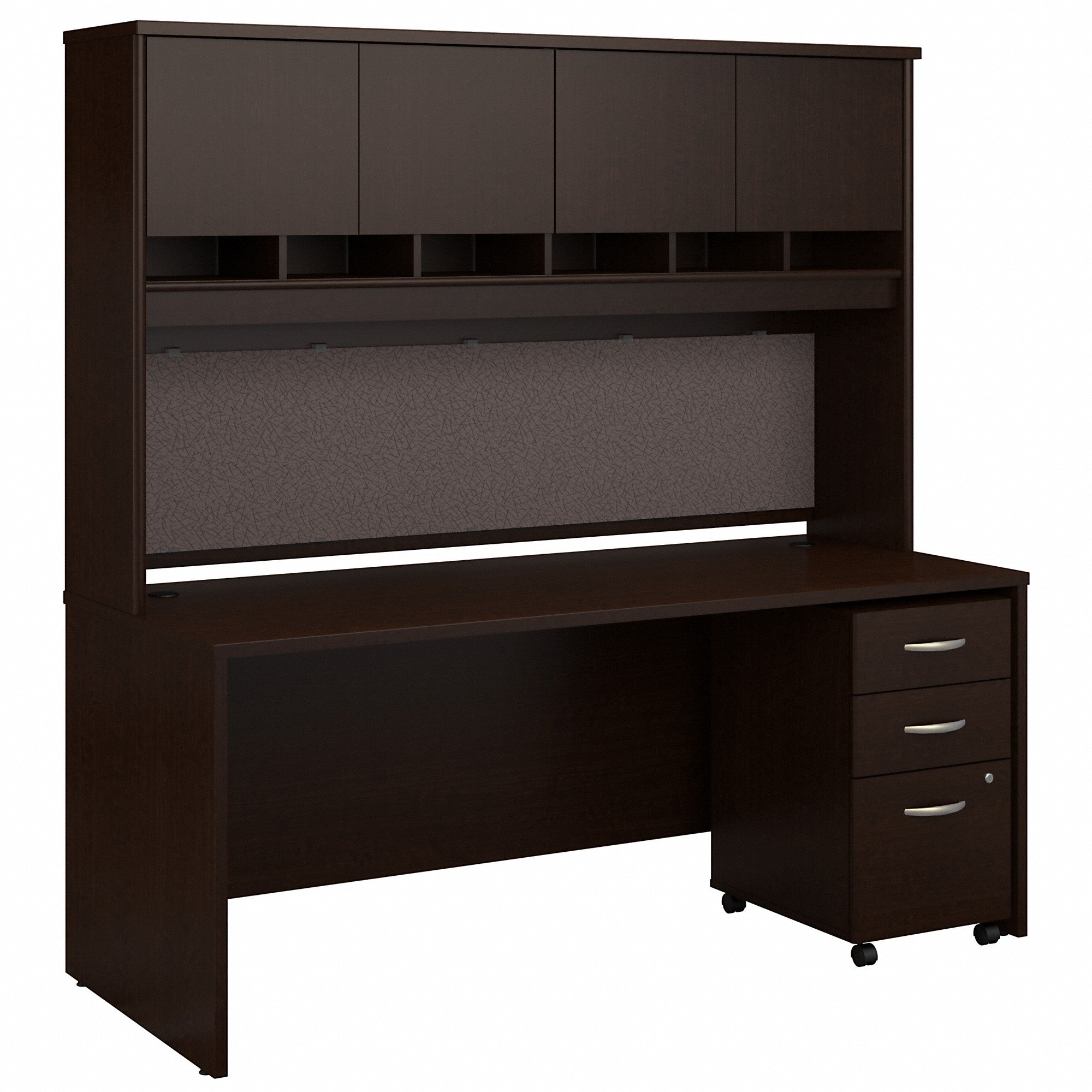 Bush Business Furniture Series C 72W x 30D Office Desk with Hutch and Mobile File Cabinet