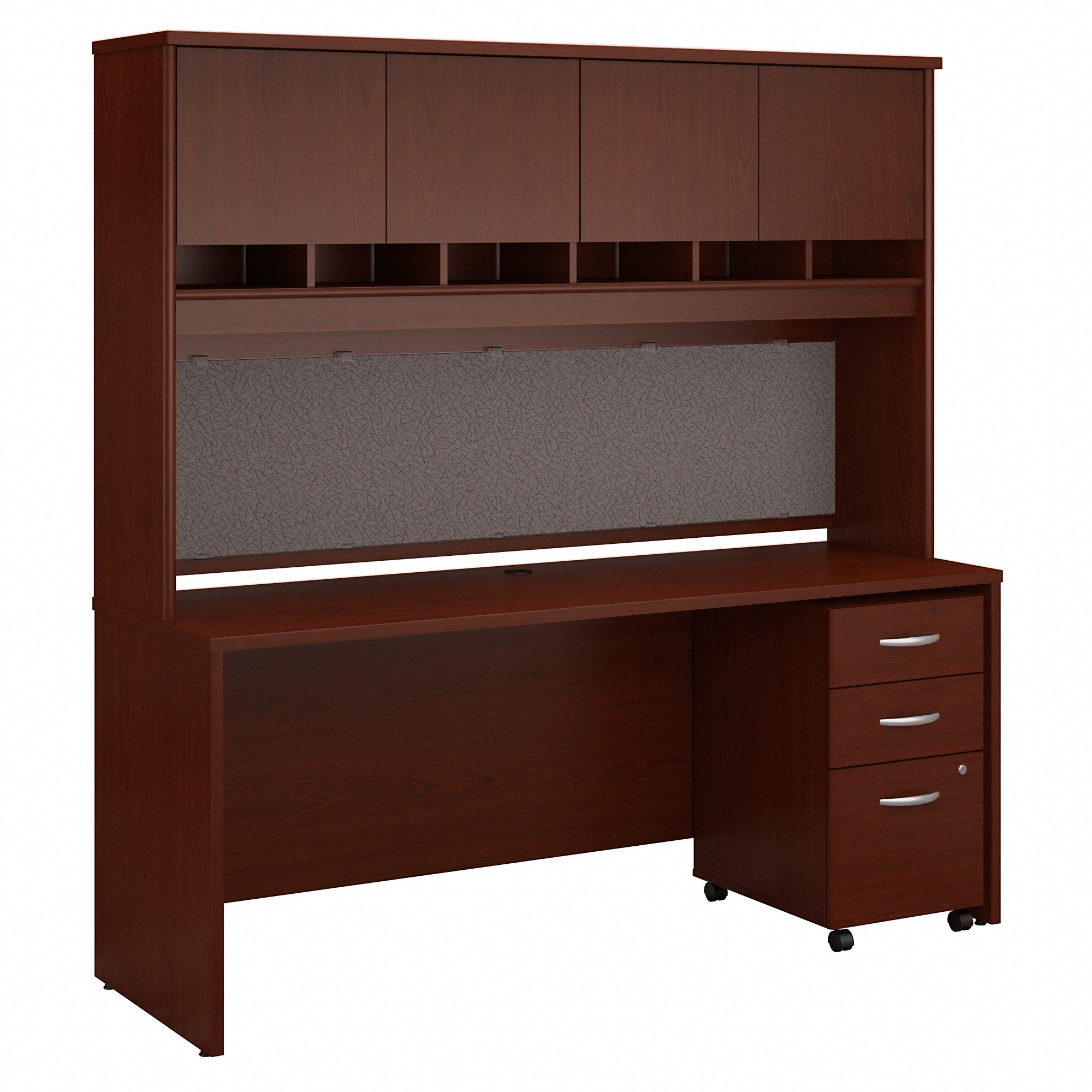 Bush Business Furniture Series C 72W x 24D Office Desk with Hutch and Mobile File Cabinet