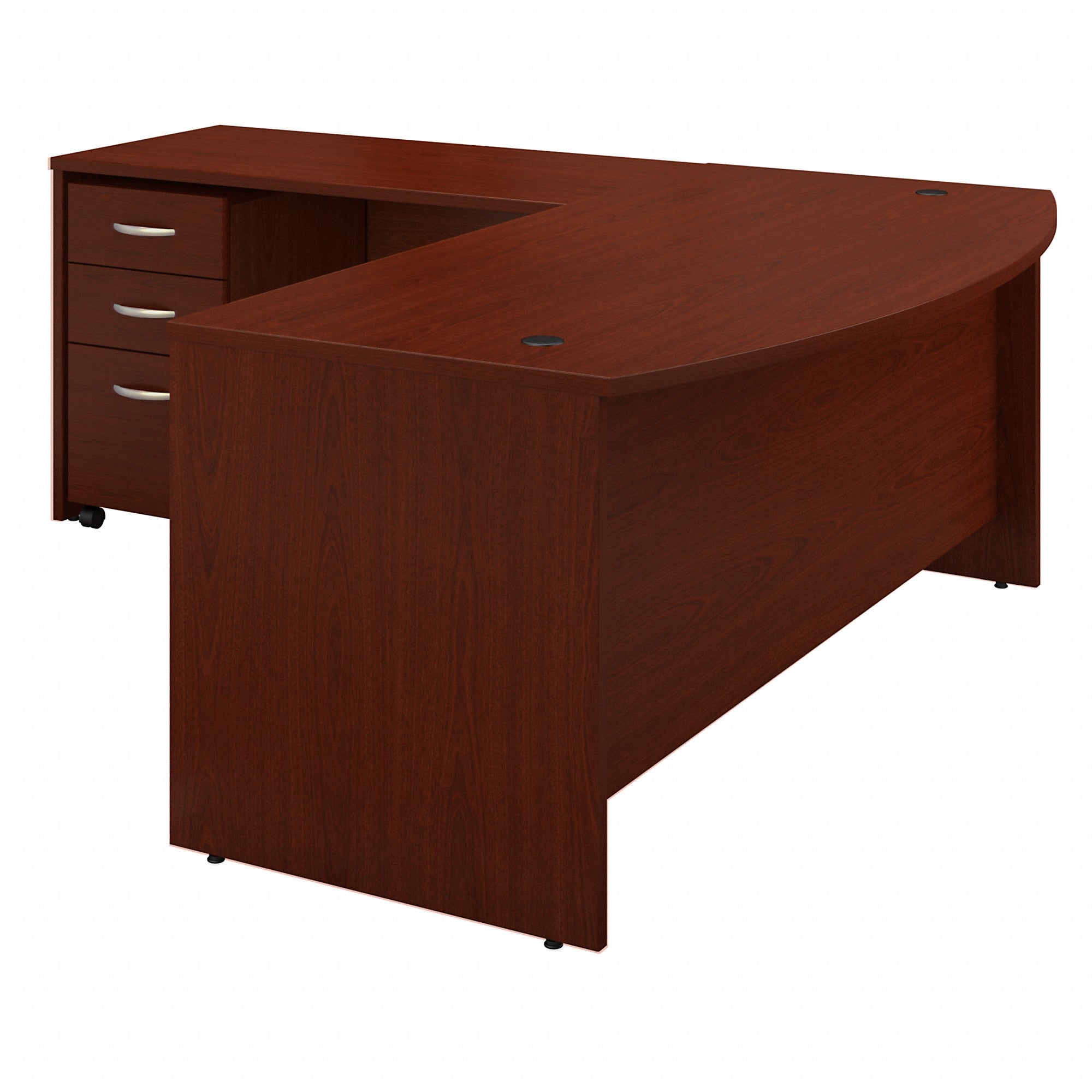 Bush Business Furniture Series C 72W Bow Front L Shaped Desk with 48W Return and Mobile File Cabinet