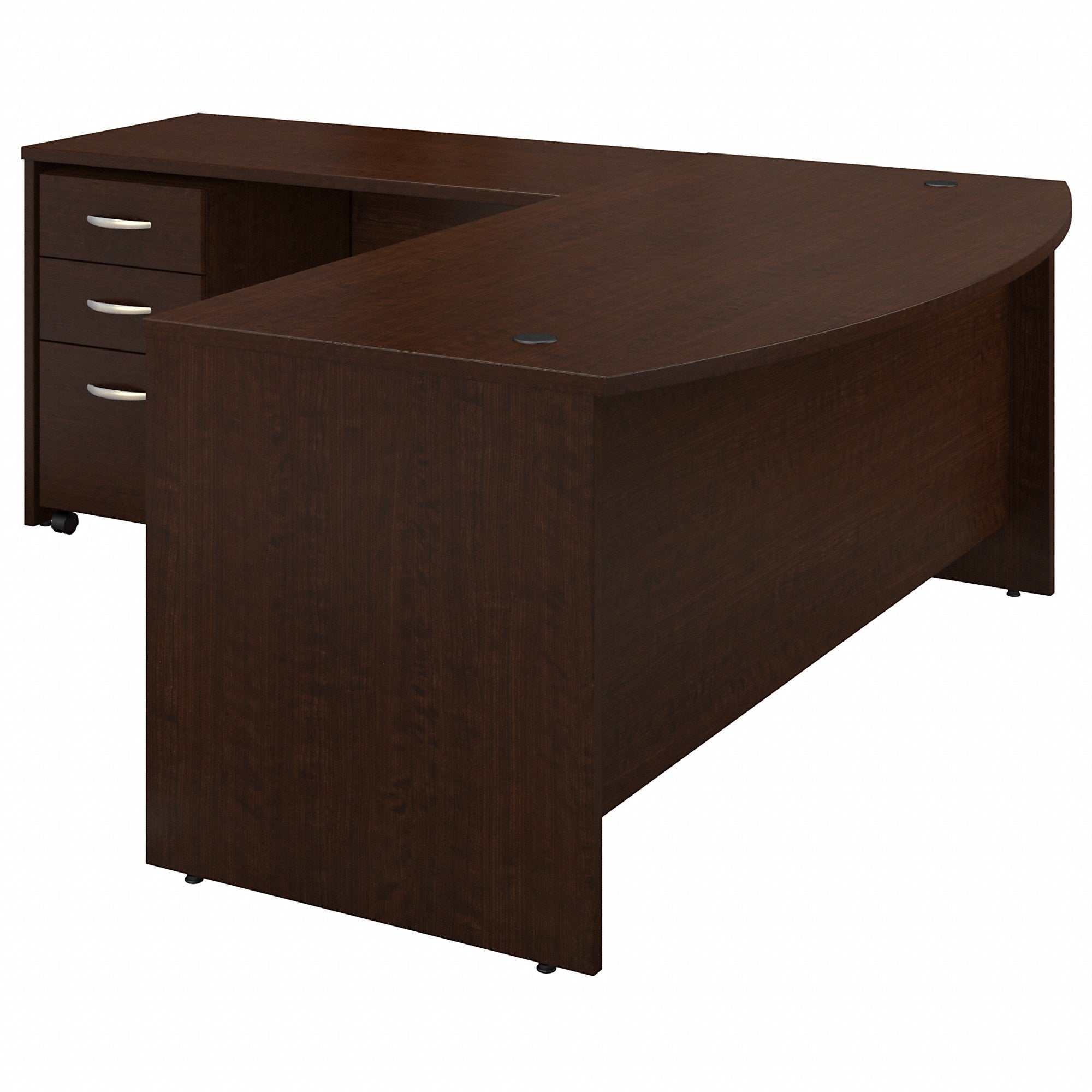 Bush Business Furniture Series C 72W Bow Front L Shaped Desk with 48W Return and Mobile File Cabinet