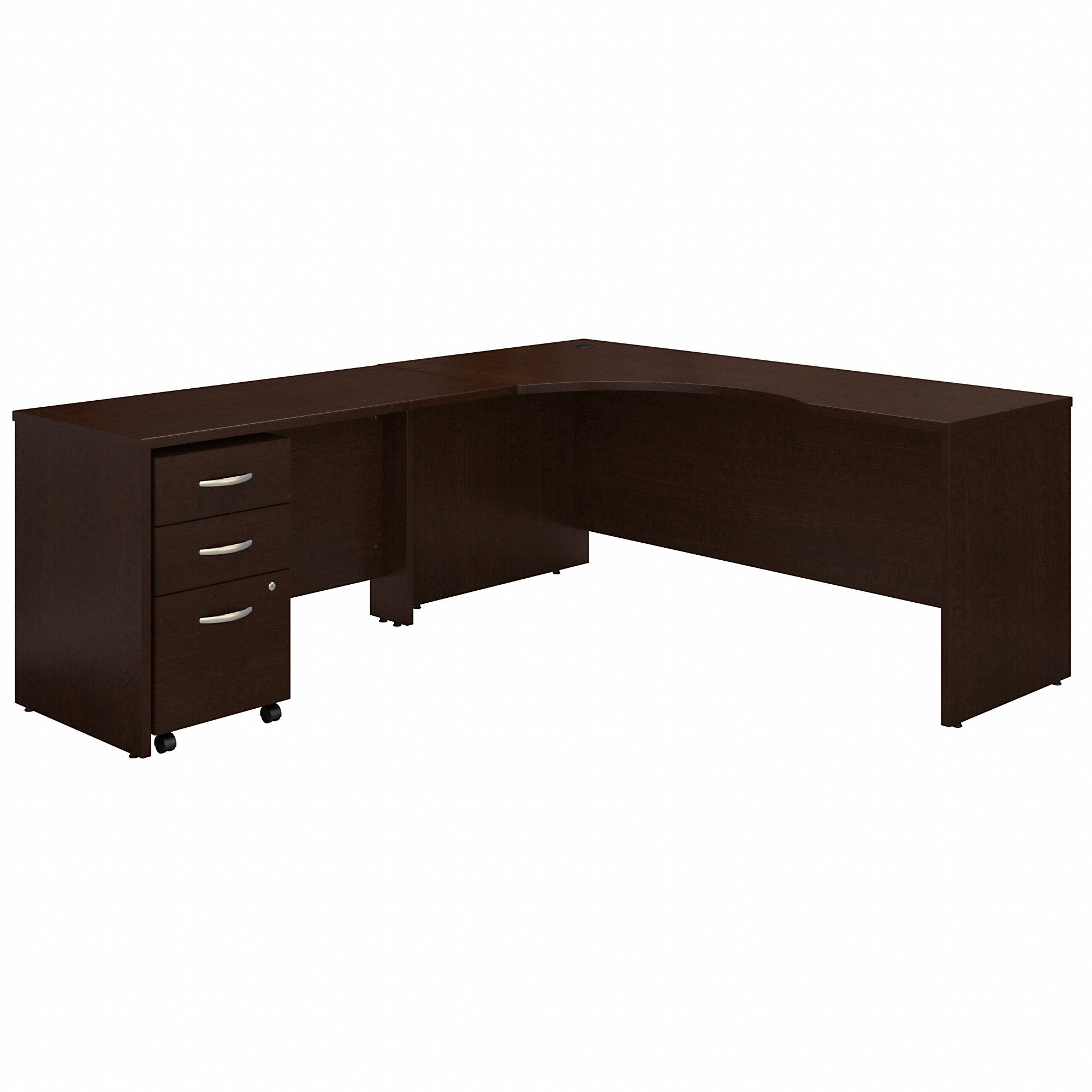 Bush Business Furniture Series C 72W Left Handed Corner Desk with 48W Return and Mobile File Cabinet