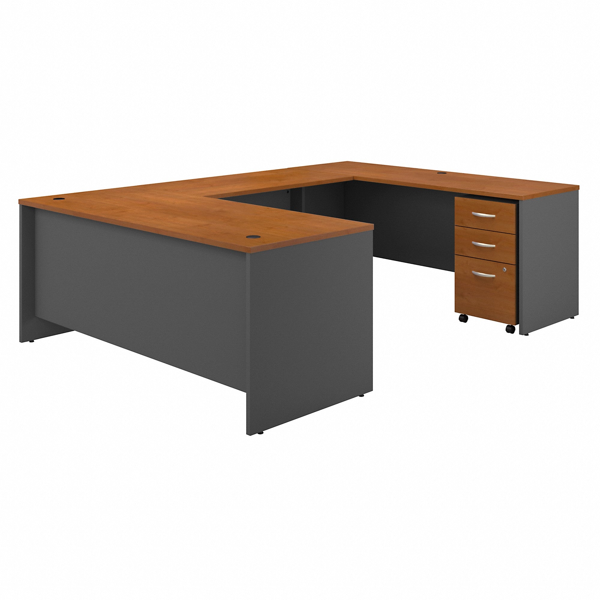 Bush Business Furniture Series C 72W x 30D U Shaped Desk with Mobile File Cabinet