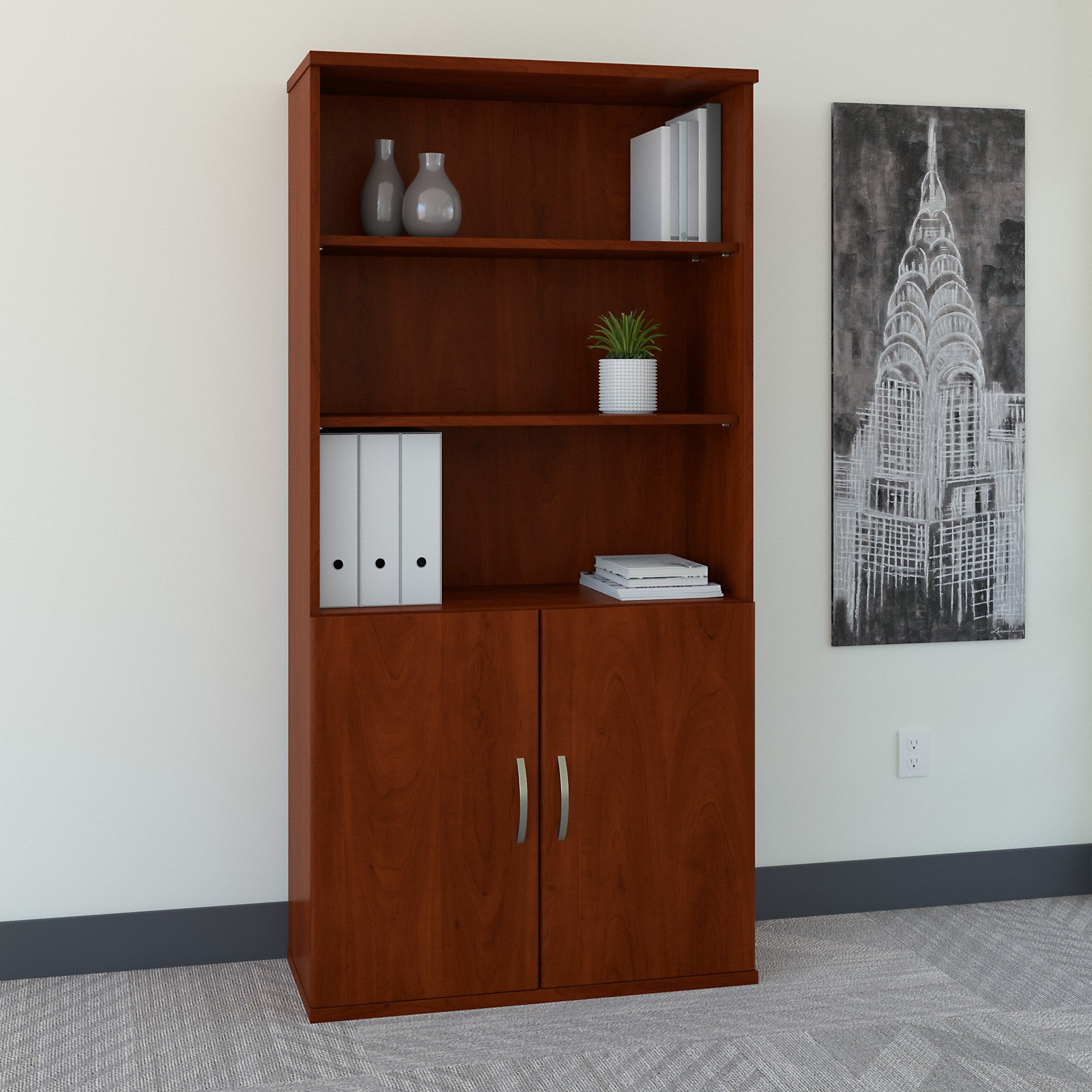 Bush Business Furniture Series C 36W 5 Shelf Bookcase with Doors