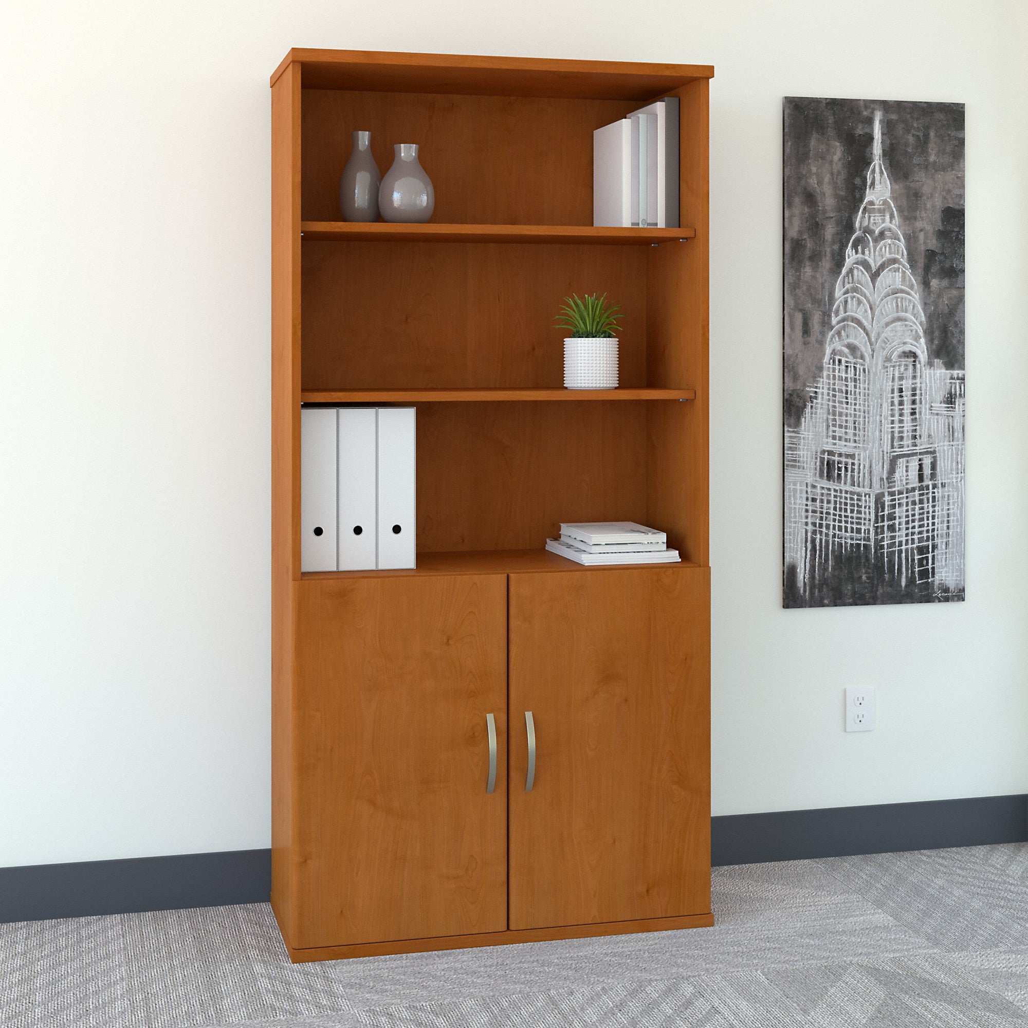 Bush Business Furniture Series C 36W 5 Shelf Bookcase with Doors