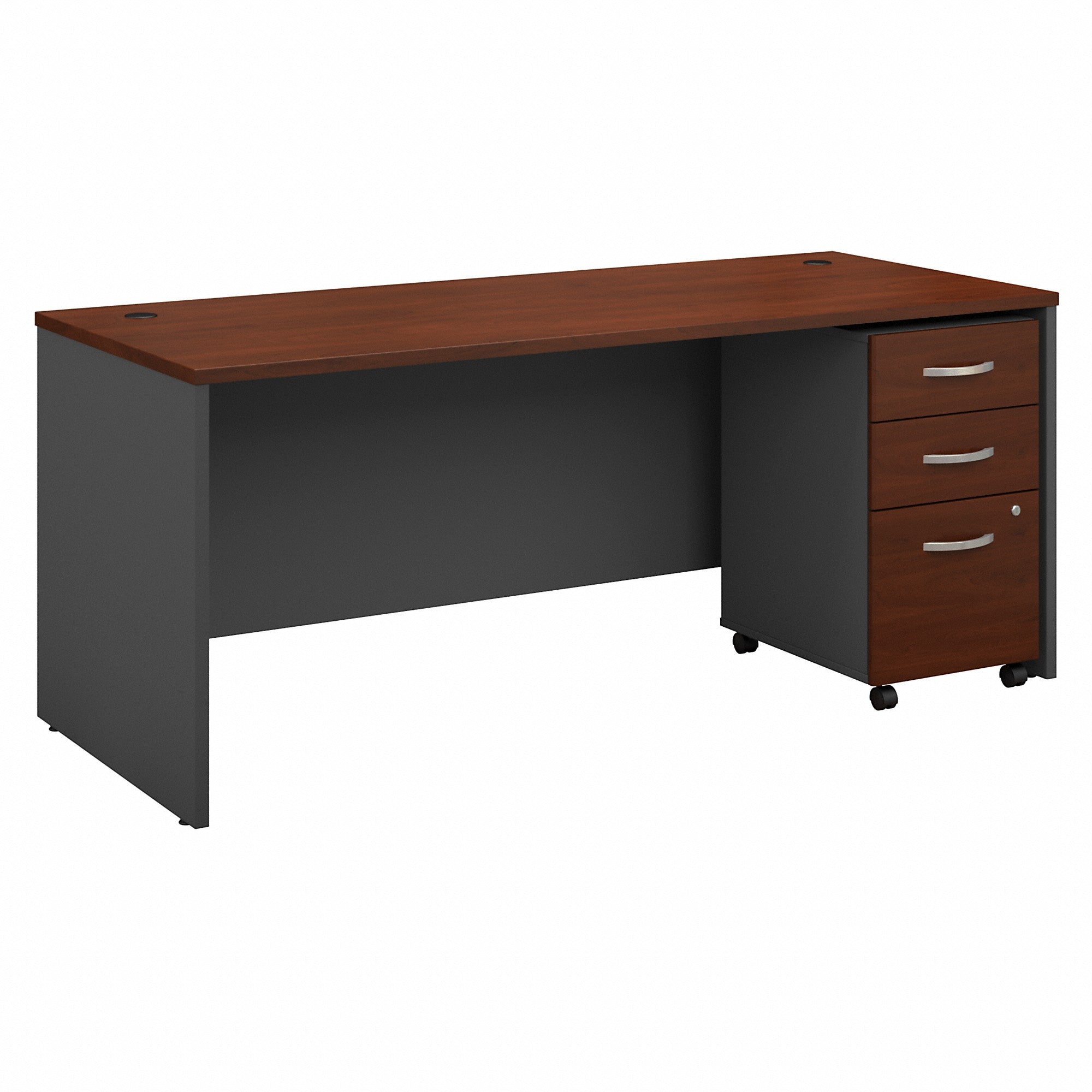 Bush Business Furniture Series C 72W x 30D Office Desk with Mobile File Cabinet