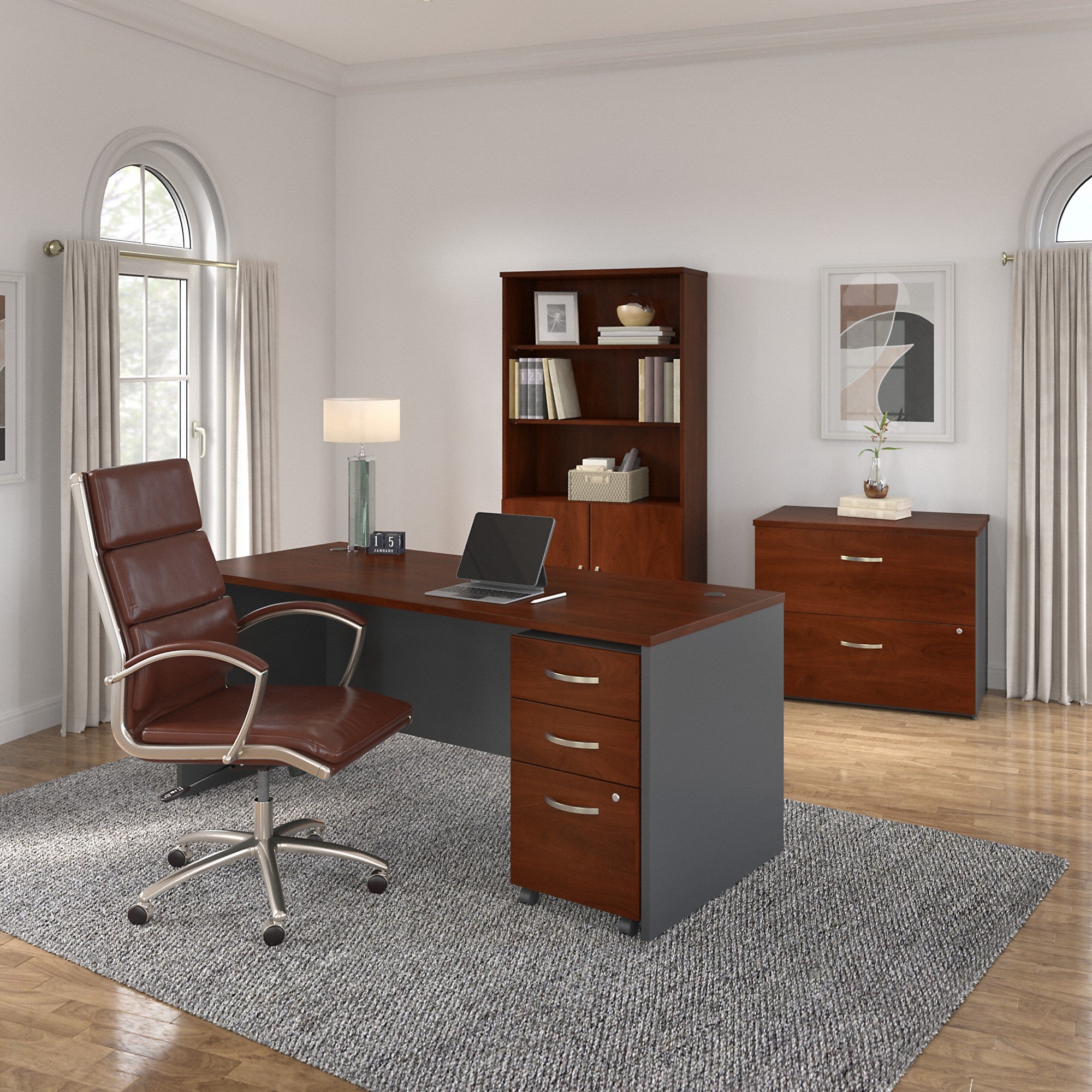 Bush Business Furniture Series C 72W x 30D Office Desk with Mobile File Cabinet