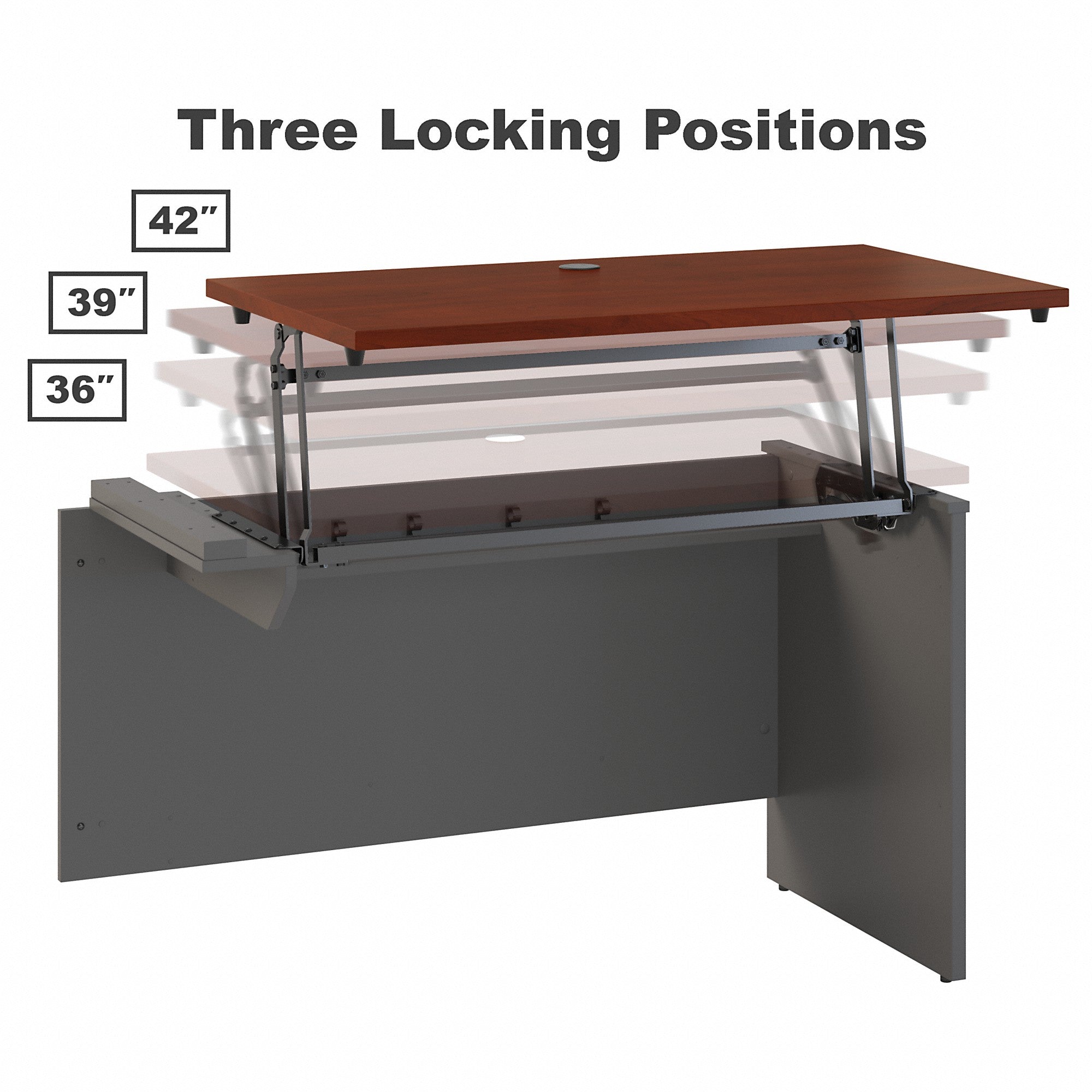 Bush Business Furniture Series C 72W x 30D 3 Position Sit to Stand L Shaped Desk with Hutch and Mobile File Cabinet