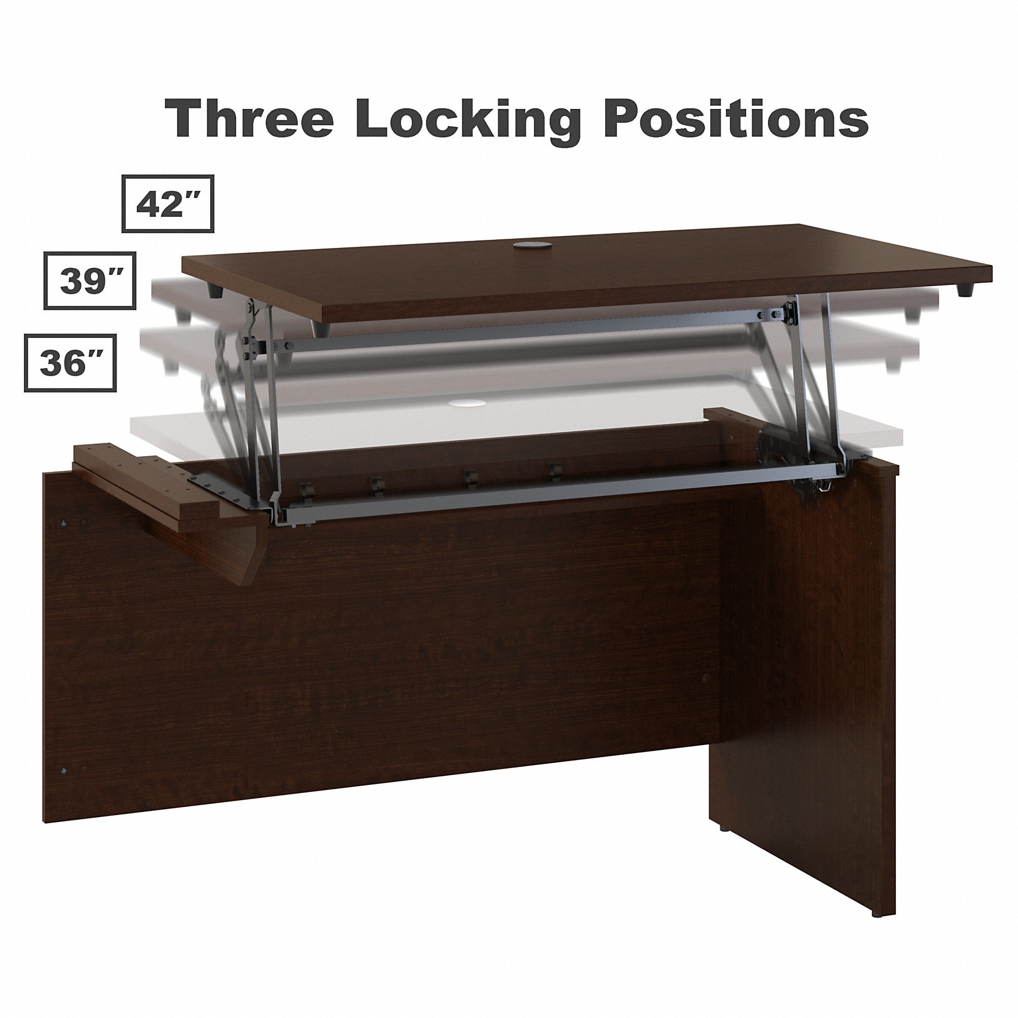 Bush Business Furniture Series C 72W x 30D 3 Position Sit to Stand L Shaped Desk with Hutch and Mobile File Cabinet