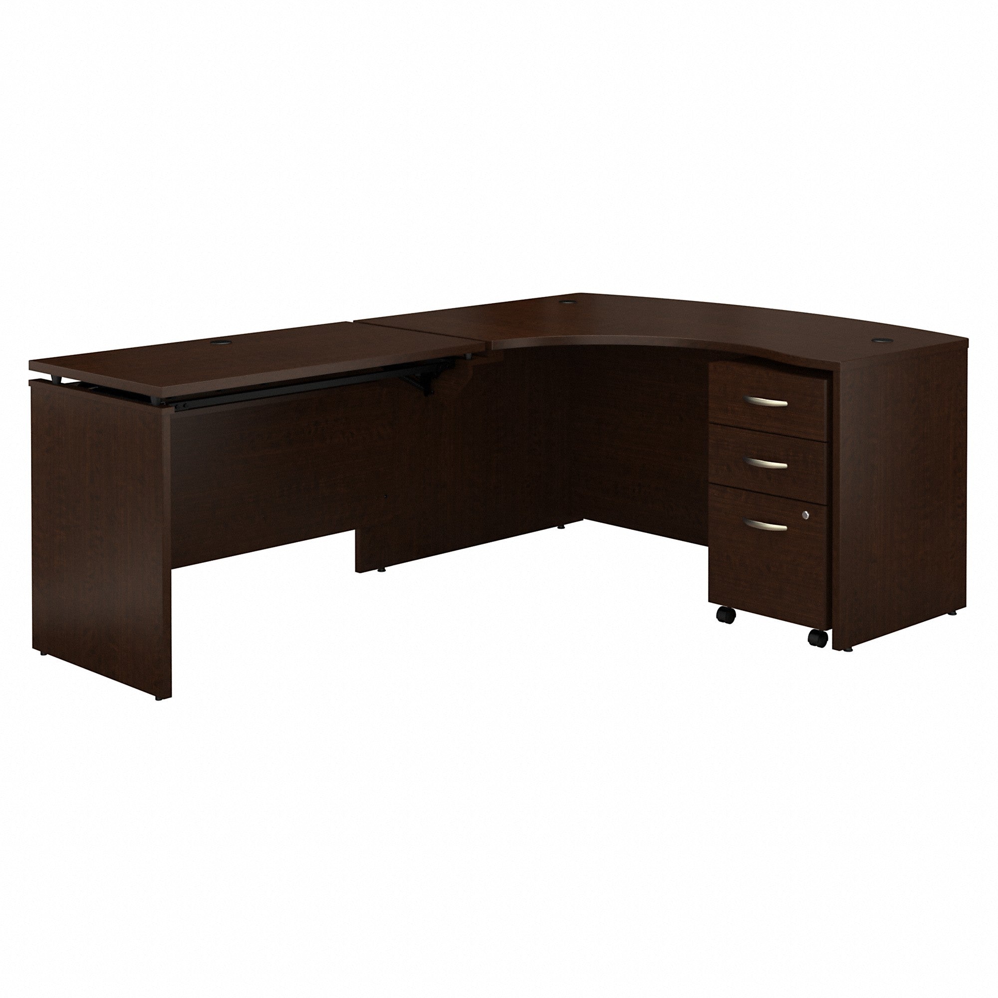 Bush Business Furniture Series C 60W x 43D Left Hand 3 Position Sit to Stand L Shaped Desk with Mobile File Cabinet