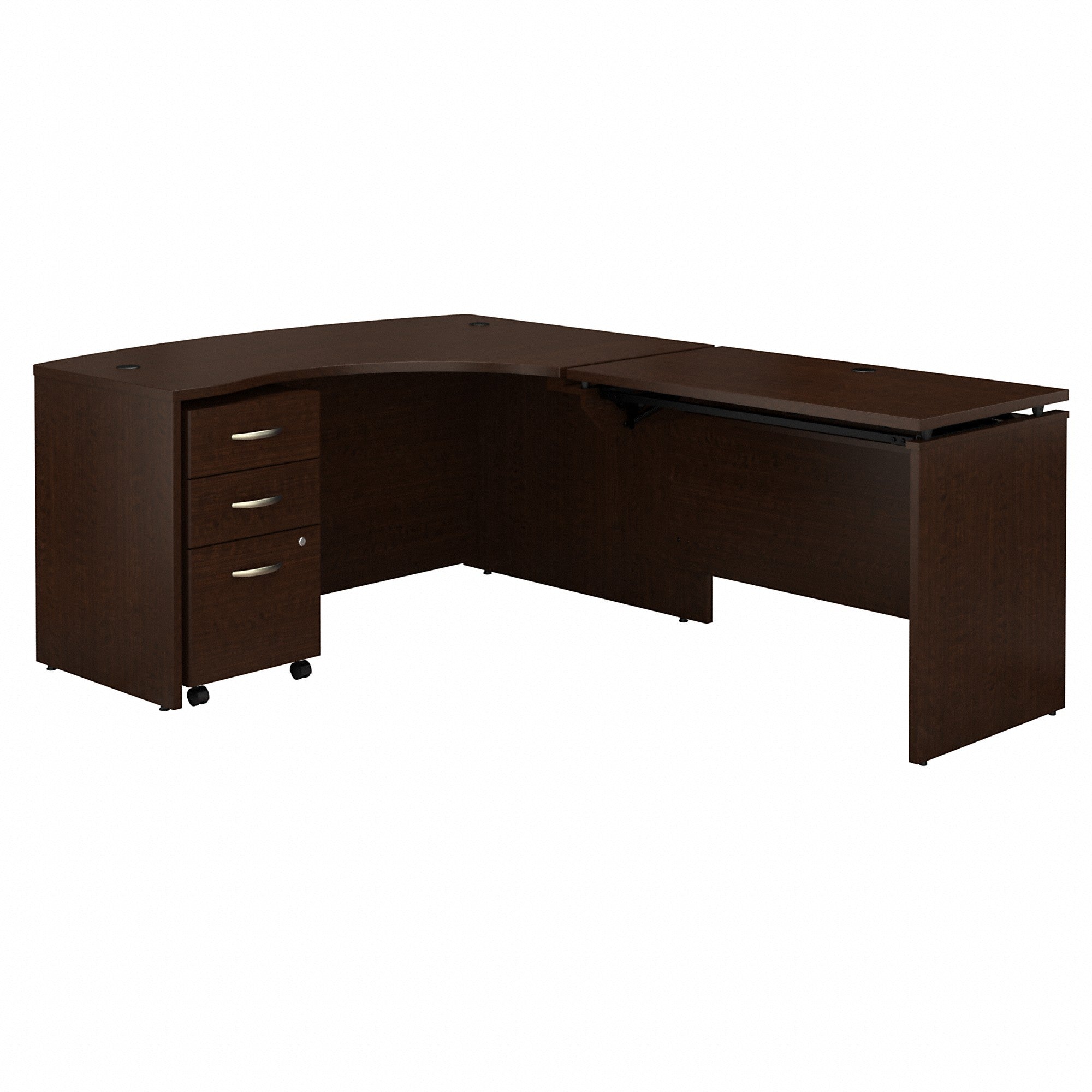 Bush Business Furniture Series C 60W x 43D Right Hand 3 Position Sit to Stand L Shaped Desk with Mobile File Cabinet