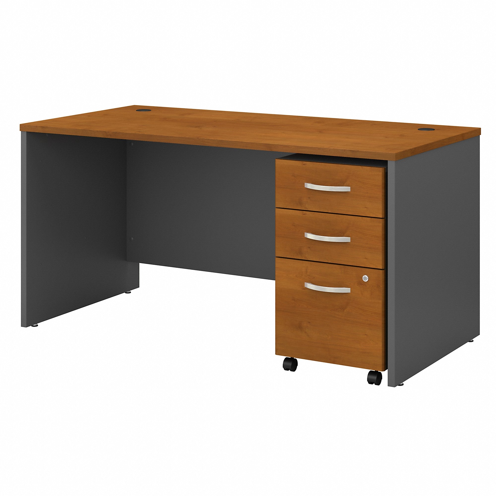 Bush Business Furniture Series C 60W x 30D Office Desk with 3 Drawer Mobile File Cabinet