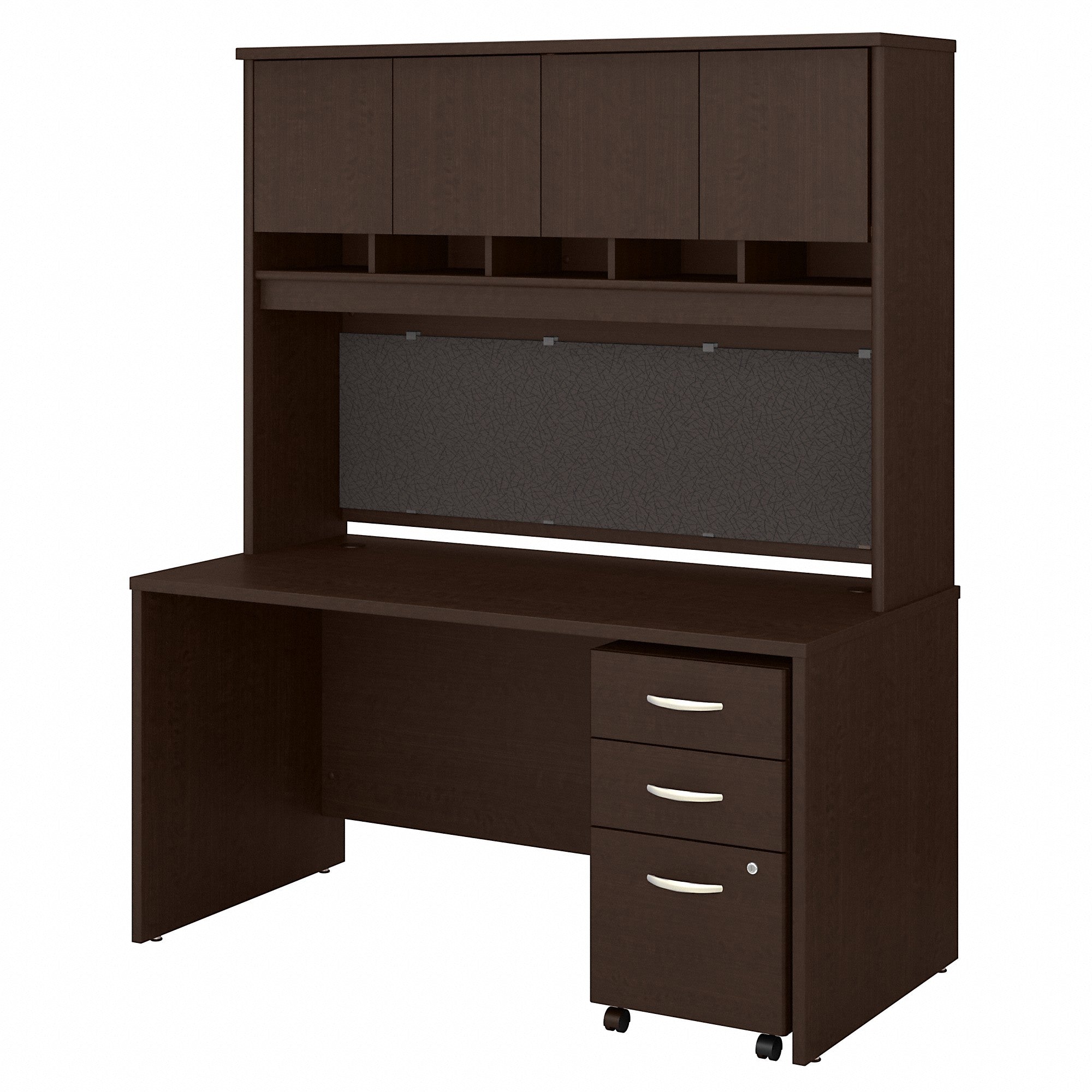 Bush Business Furniture Series C 60W x 30D Office Desk with Hutch and Mobile File Cabinet