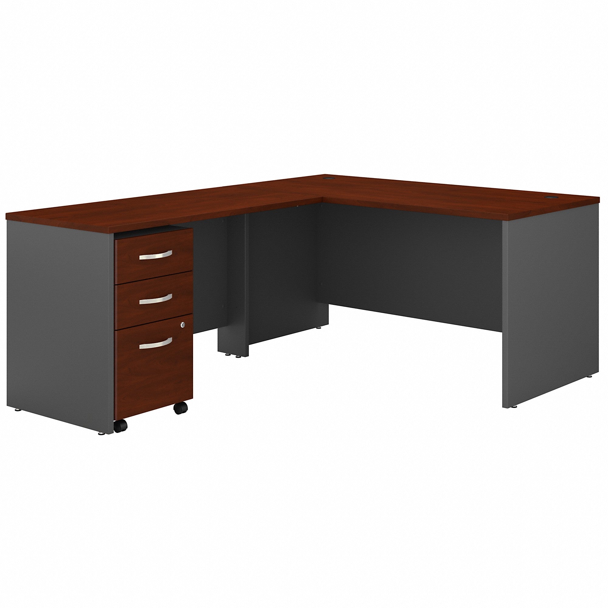 Bush Business Furniture Series C 60W L Shaped Desk with 3 Drawer Mobile File Cabinet