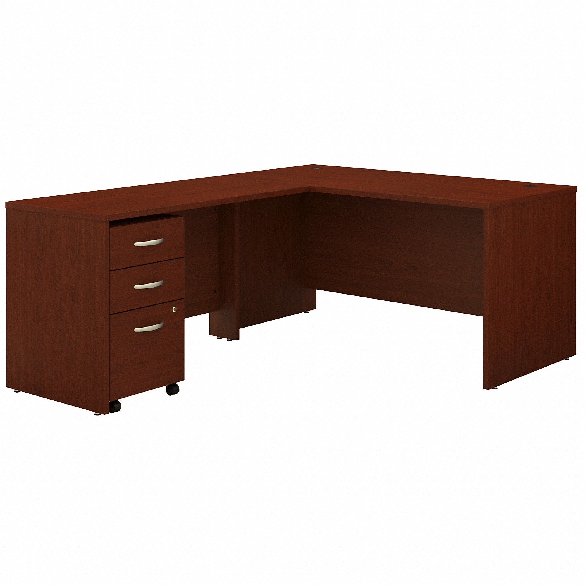 Bush Business Furniture Series C 60W L Shaped Desk with 3 Drawer Mobile File Cabinet