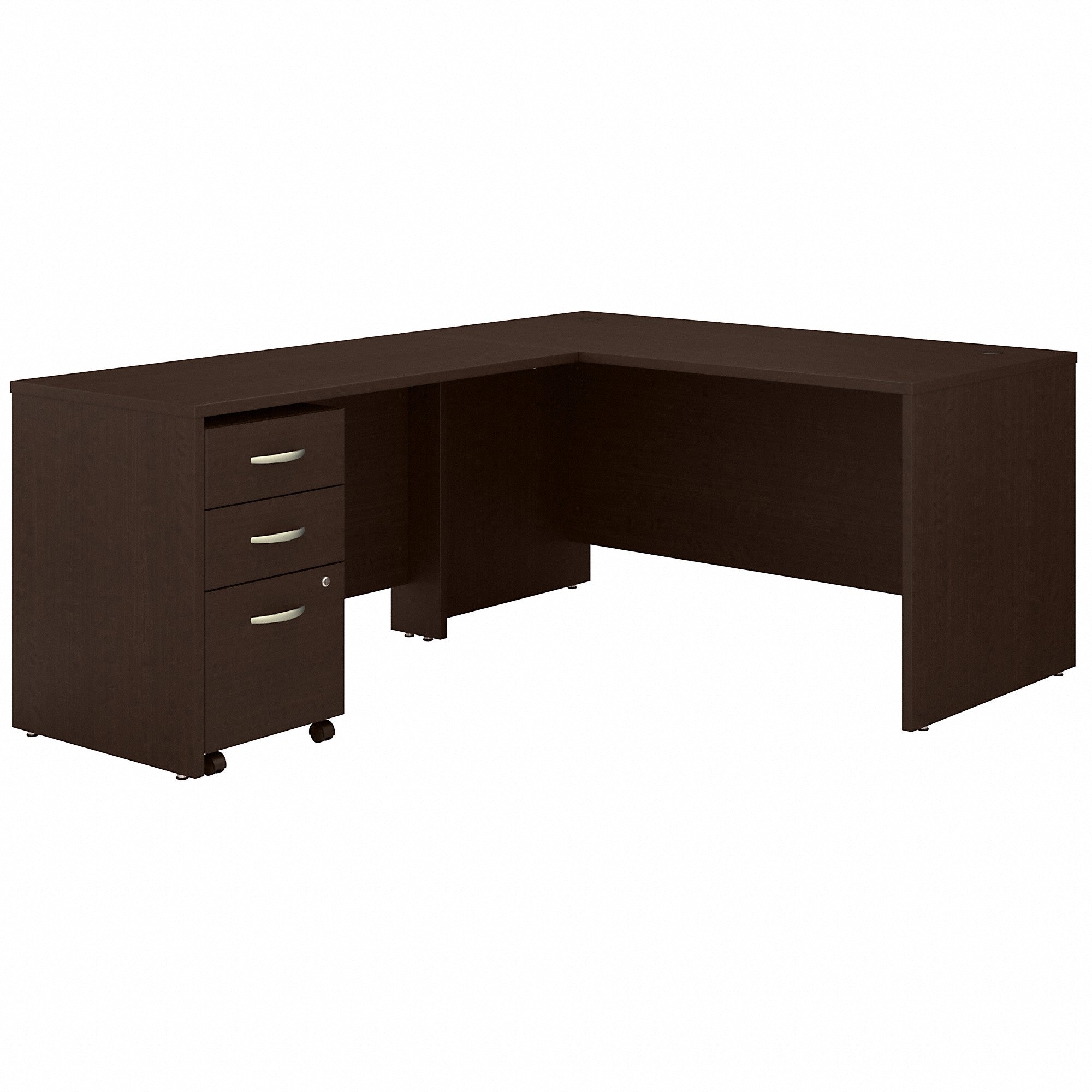 Bush Business Furniture Series C 60W L Shaped Desk with 3 Drawer Mobile File Cabinet