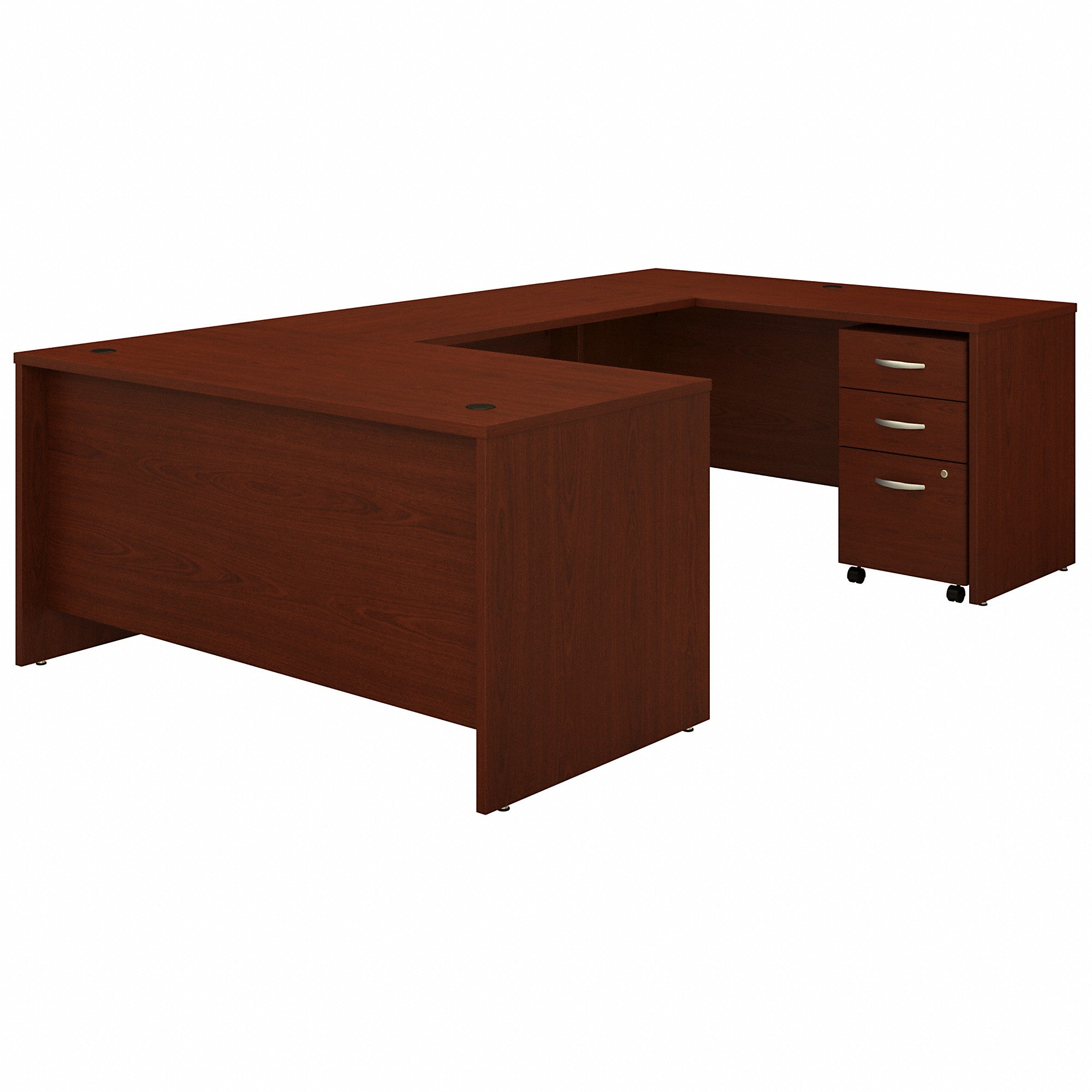 Bush Business Furniture Series C 60W U Shaped Desk with 3 Drawer Mobile File Cabinet