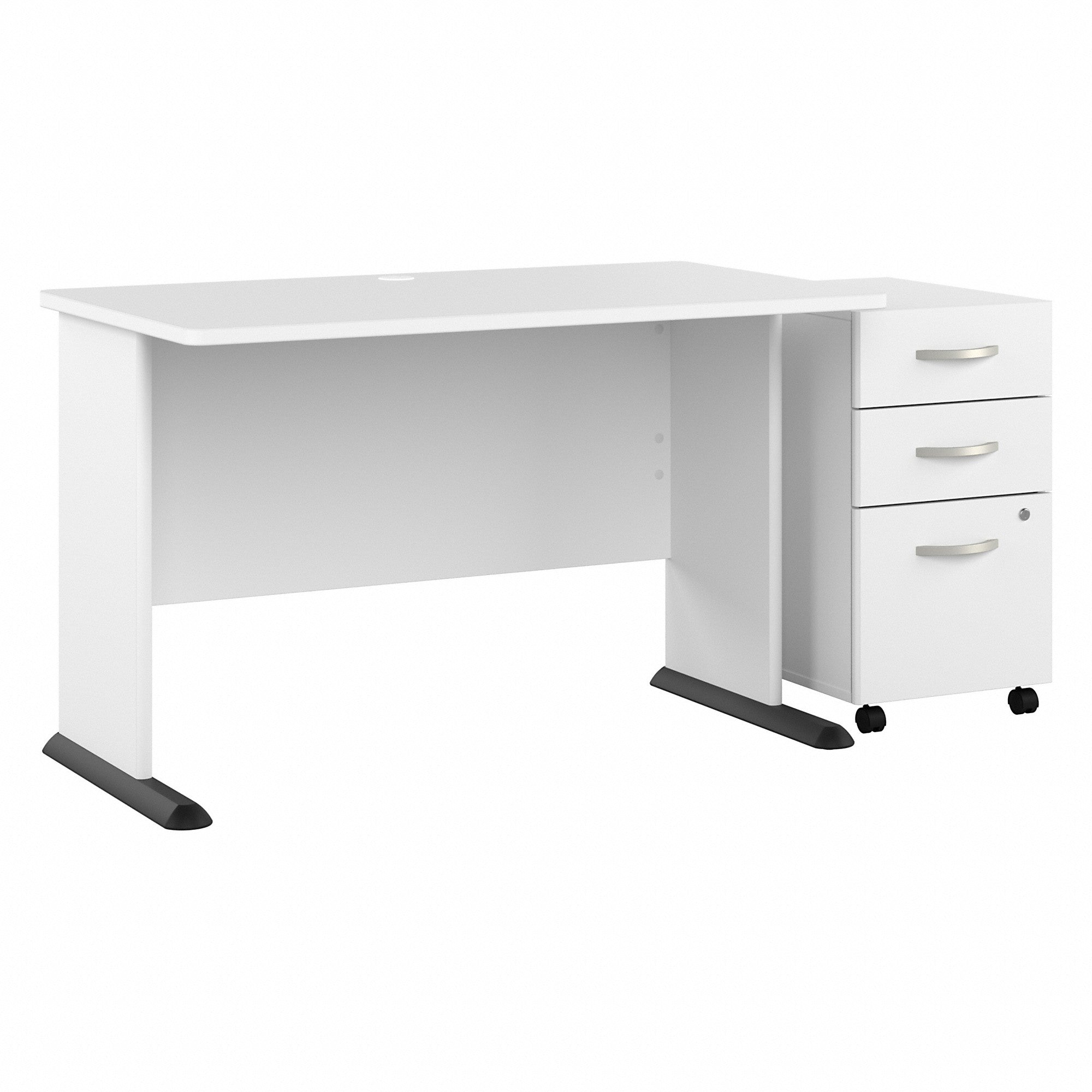 Bush Business Furniture Studio A 48W Computer Desk with 3 Drawer Mobile File Cabinet