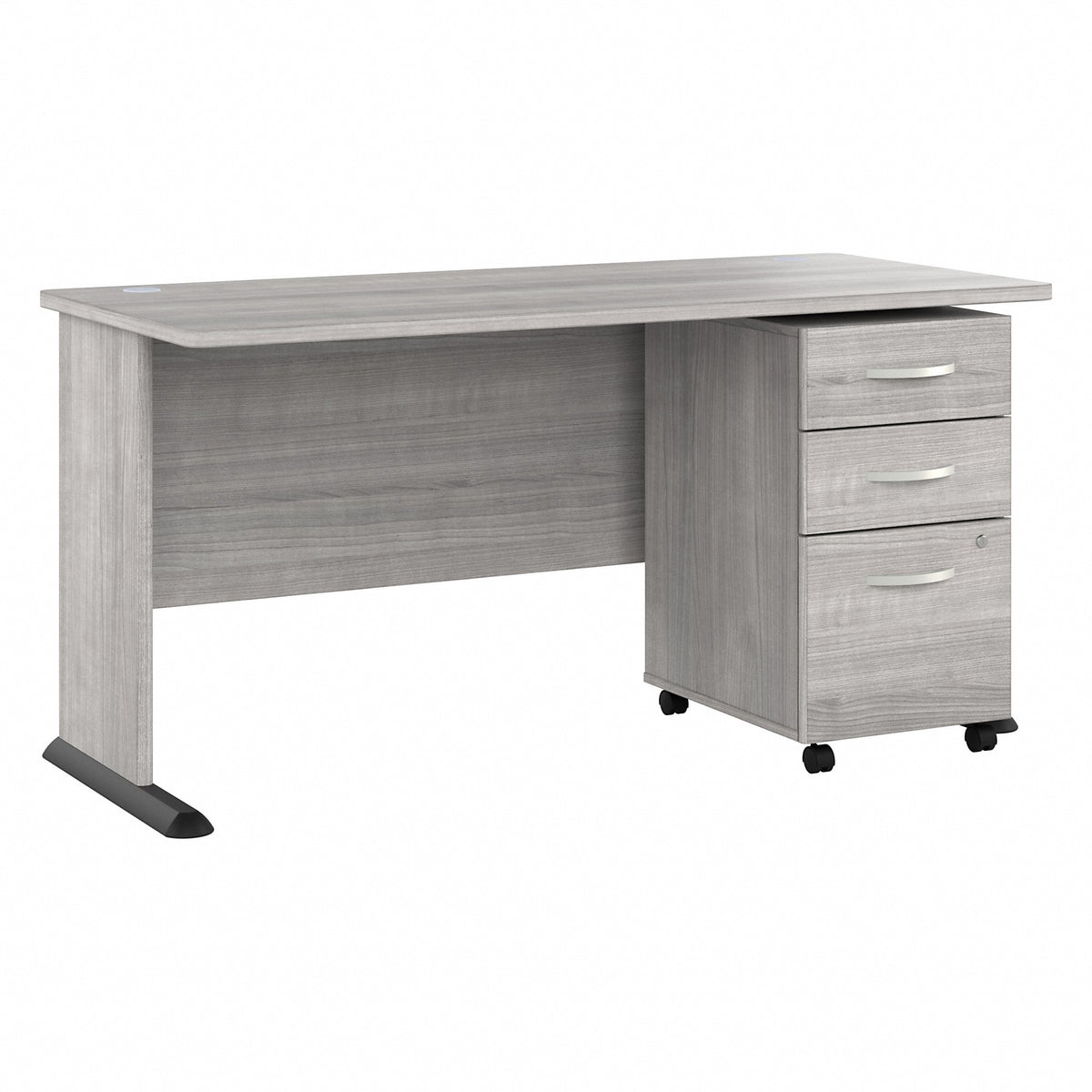Bush Business Furniture Studio A 60W Computer Desk with 3 Drawer Mobile File Cabinet