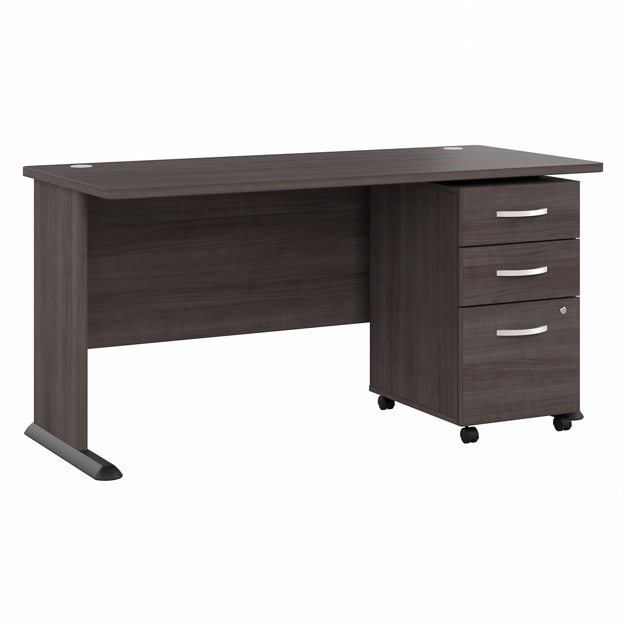 Bush Business Furniture Studio A 60W Computer Desk with 3 Drawer Mobile File Cabinet